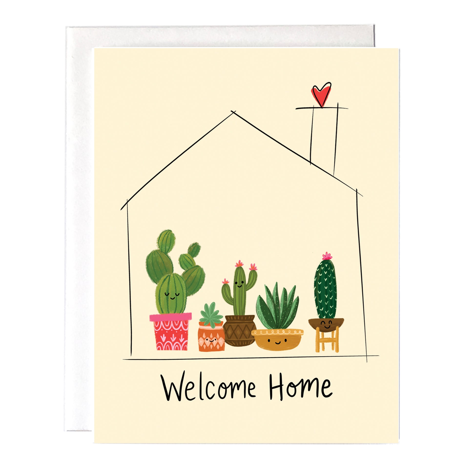 A cute way to say congrats to the new home owner! Perfect for a new home owner or for a new apartment. Size A2 greeting card (4.25" x 5.5") with envelope, blank Inside. Greeting Cards by Fox Card Co are made in Denver, CO by artist Anna Fox.