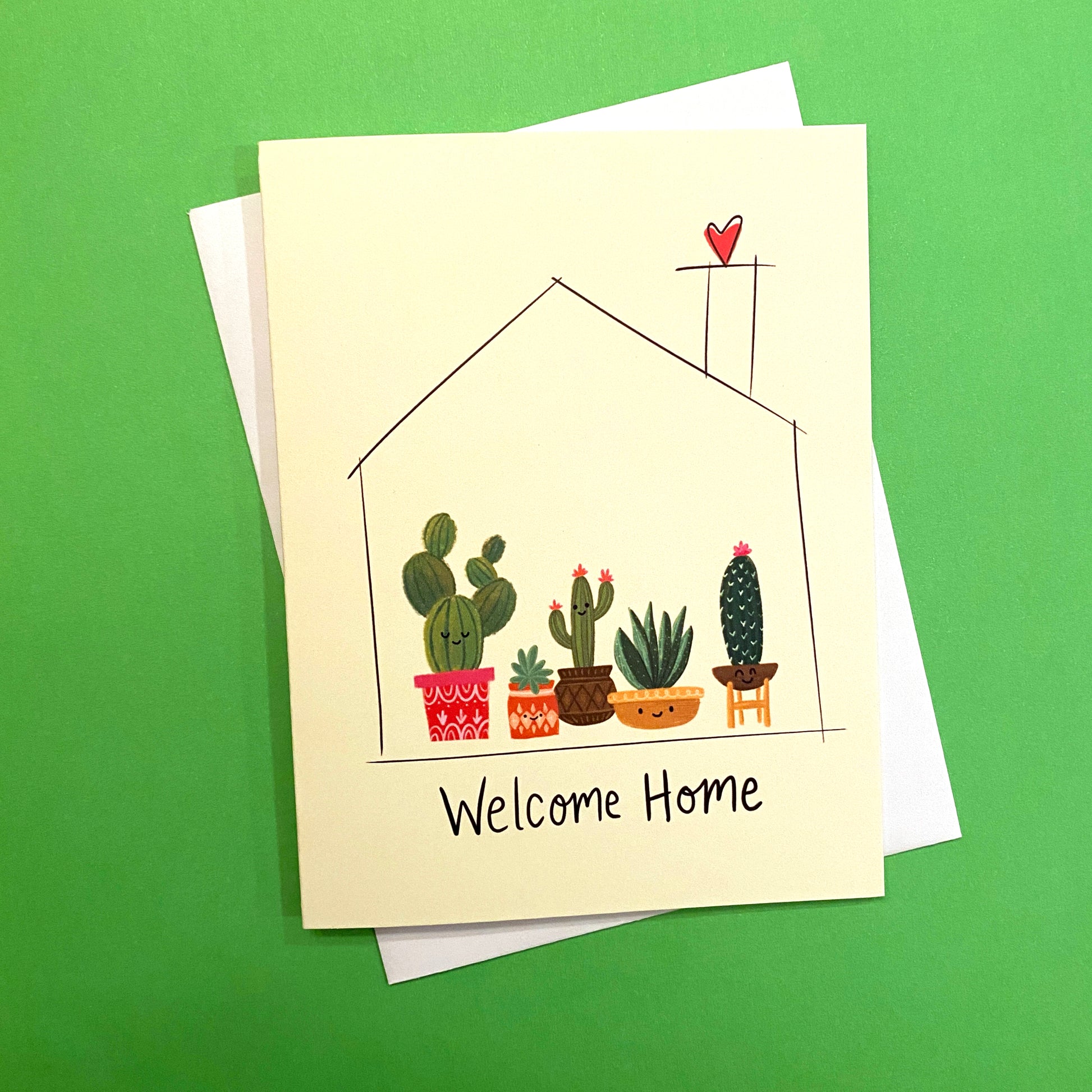 A cute way to say congrats to the new home owner! Perfect for a new home owner or for a new apartment. Size A2 greeting card (4.25" x 5.5") with envelope, blank Inside. Greeting Cards by Fox Card Co are made in Denver, CO by artist Anna Fox.