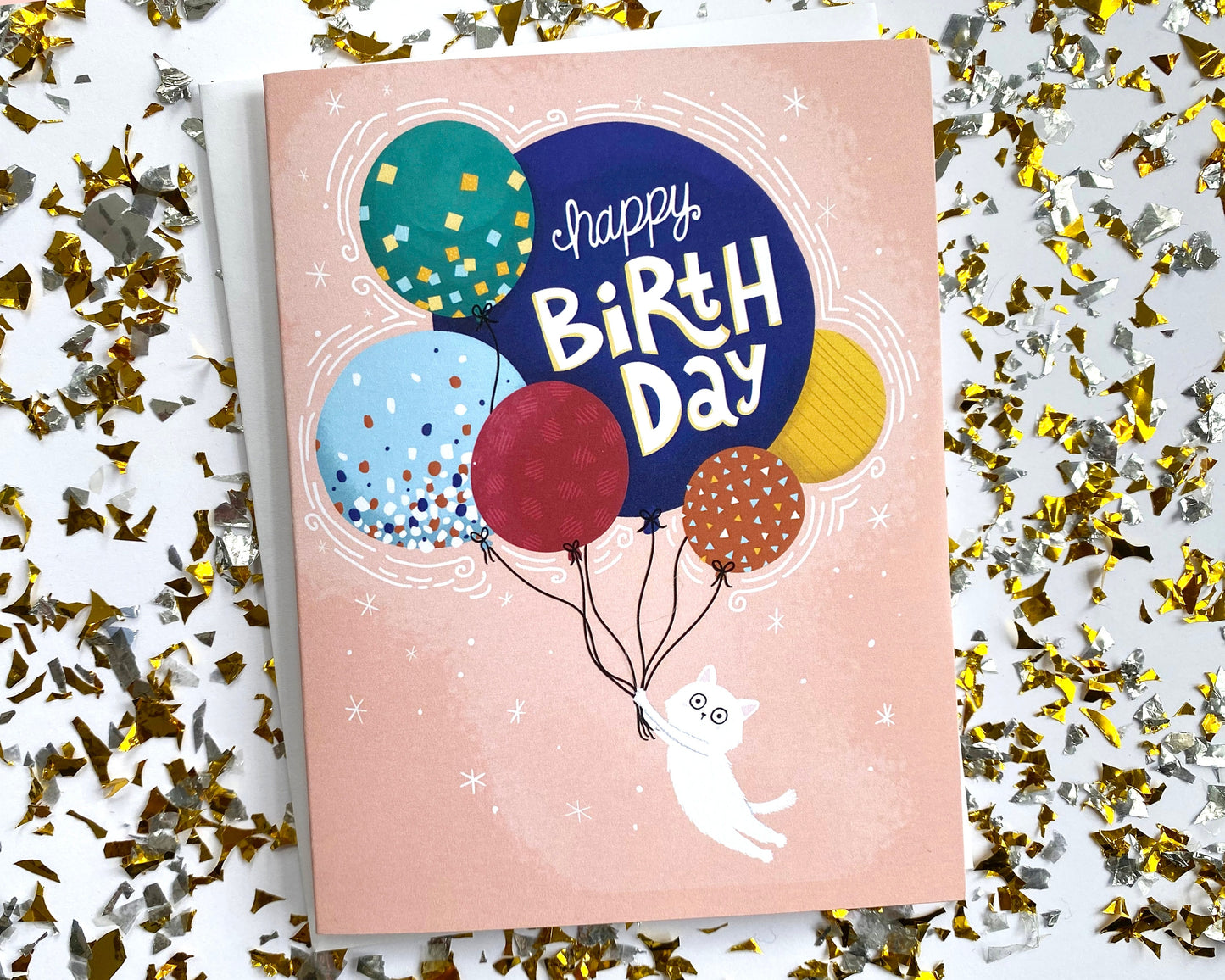 Cat Birthday Card, Cute Cat Card, Birthday Card For Cat Lover, Cat Lady Gifts, Cat Lover Card, White Cat Card, Cute Cat Birthday Card