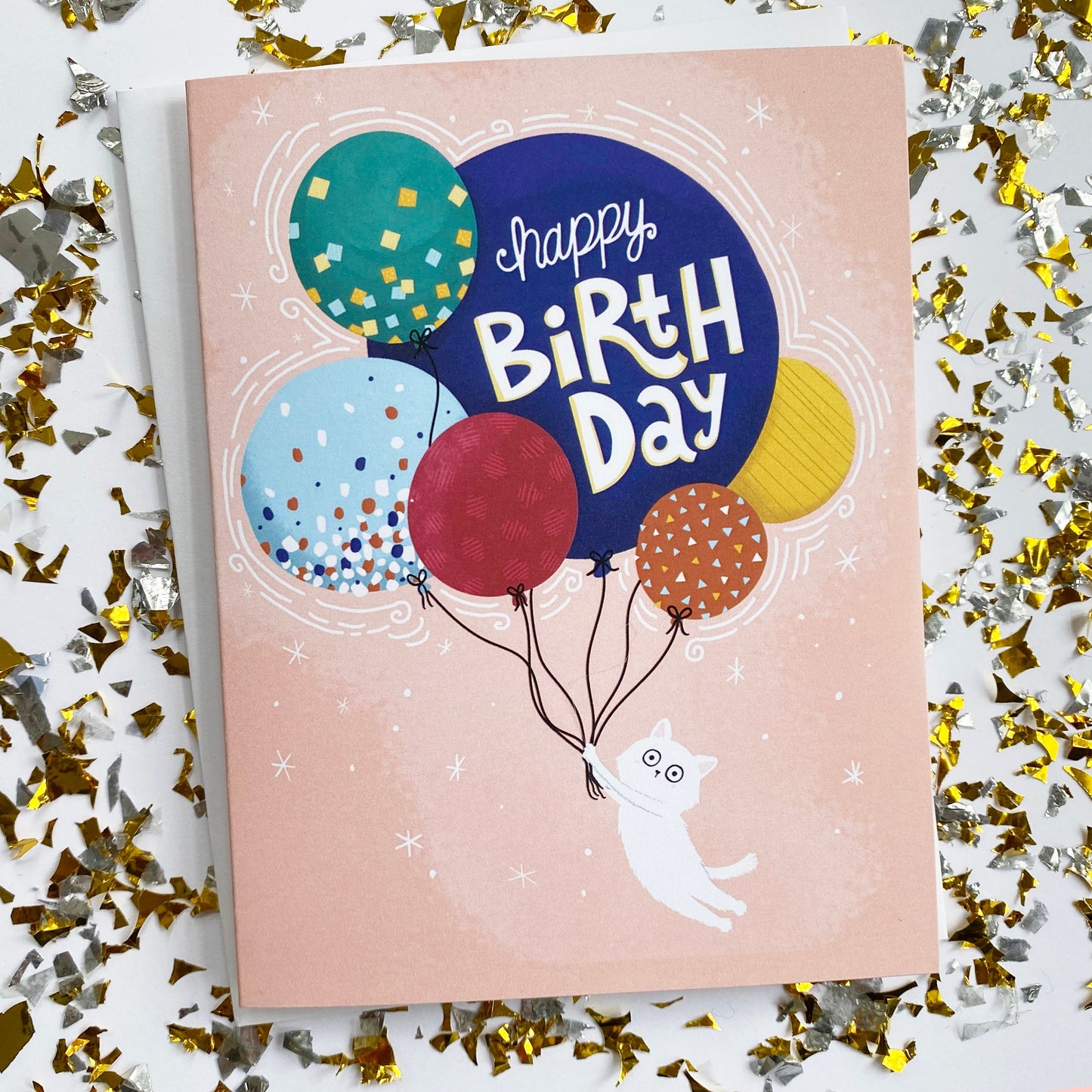Cat Birthday Card, Cute Cat Card, Birthday Card For Cat Lover, Cat Lady Gifts, Cat Lover Card, White Cat Card, Cute Cat Birthday Card