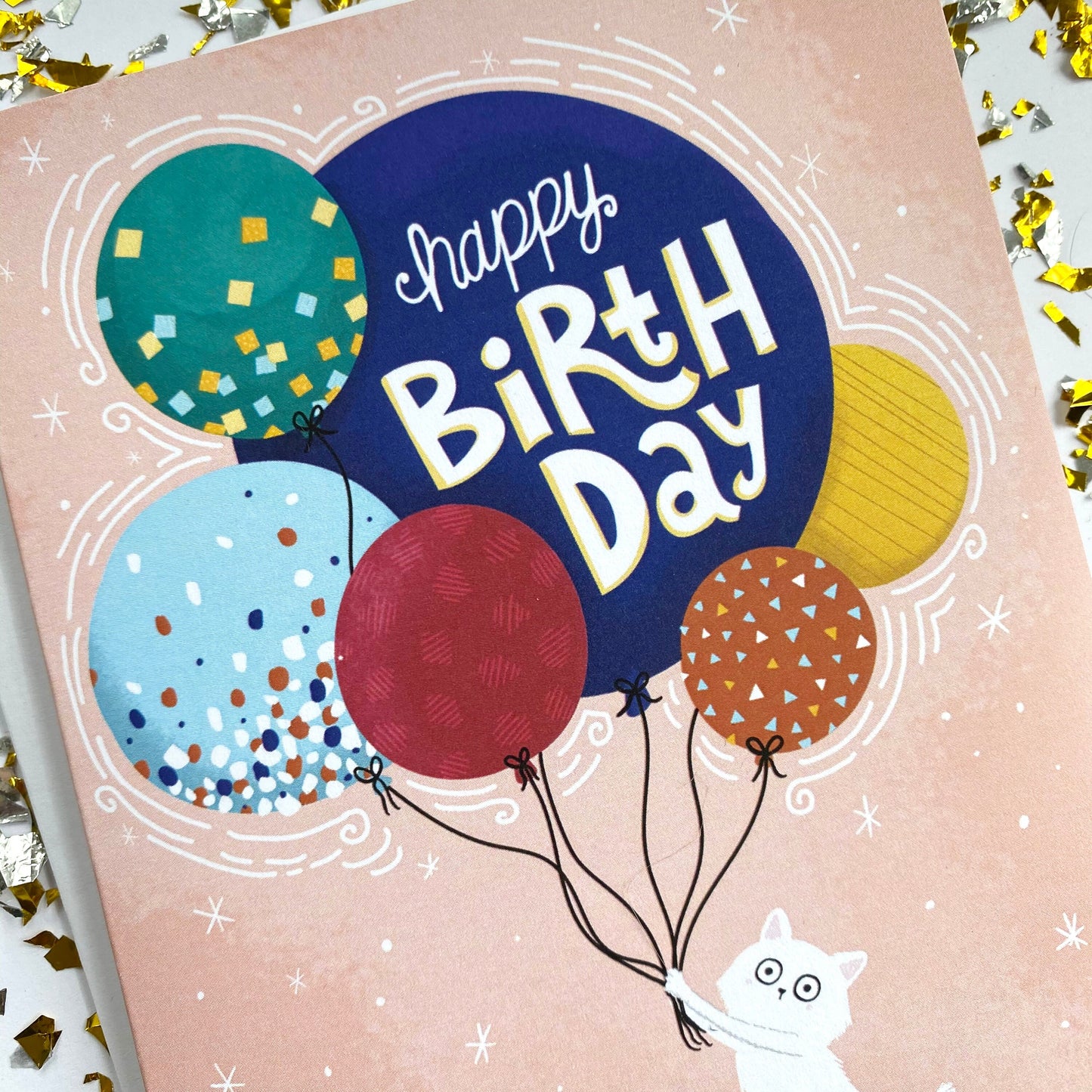 Cat Birthday Card, Cute Cat Card, Birthday Card For Cat Lover, Cat Lady Gifts, Cat Lover Card, White Cat Card, Cute Cat Birthday Card