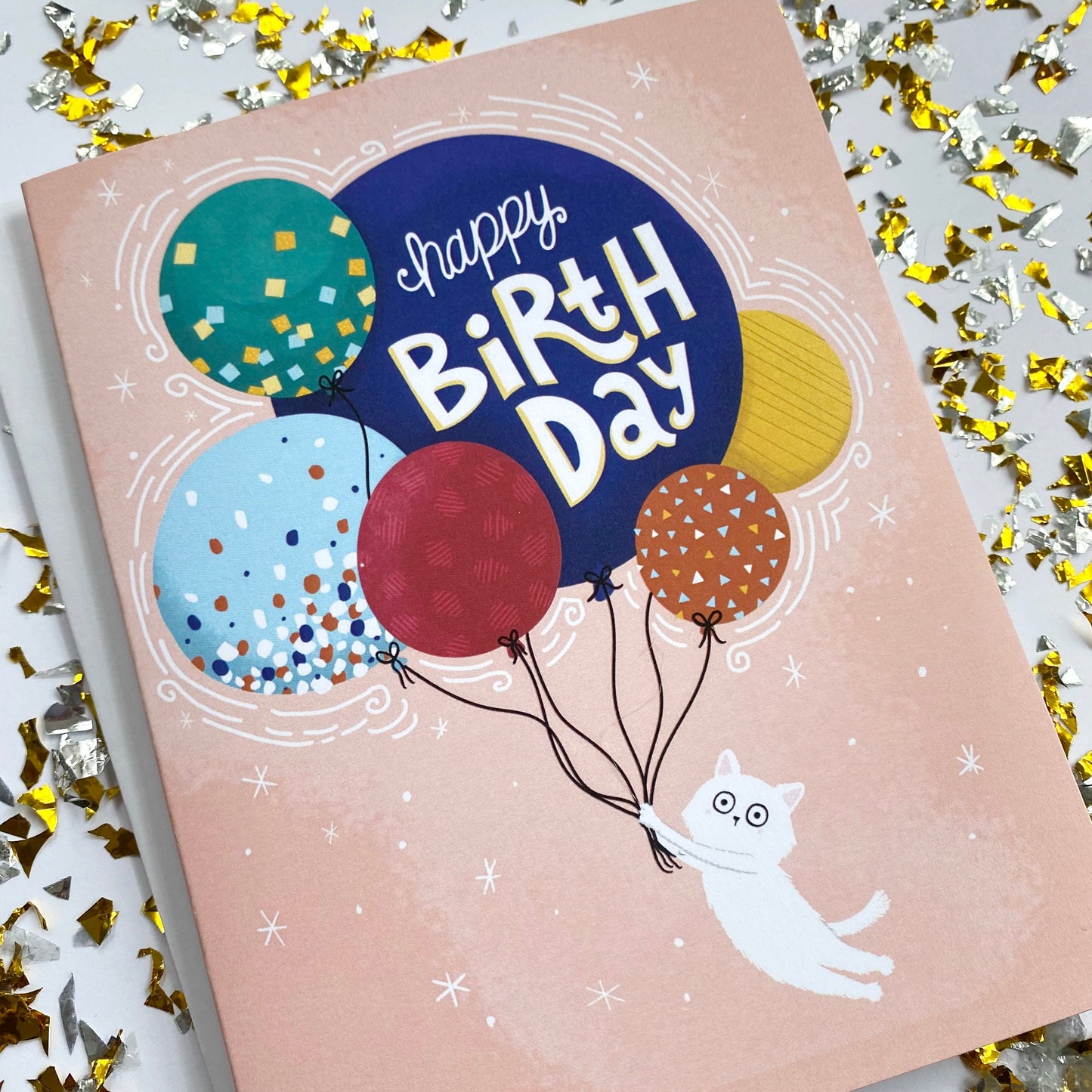 Cat Birthday Card, Cute Cat Card, Birthday Card For Cat Lover, Cat Lady Gifts, Cat Lover Card, White Cat Card, Cute Cat Birthday Card