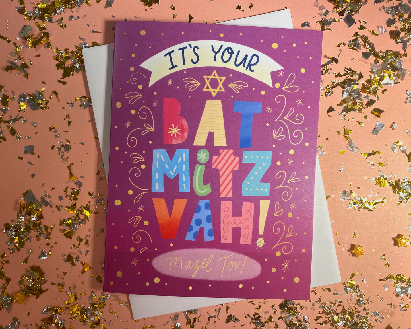 Bat Mitzvah Card, Bat Mitzvah, Bat Mitzvah Gifts, Cards for Bat Mitzvah, Bat Mitzvah Greeting Card, Mazel Tov, Jewish Cards