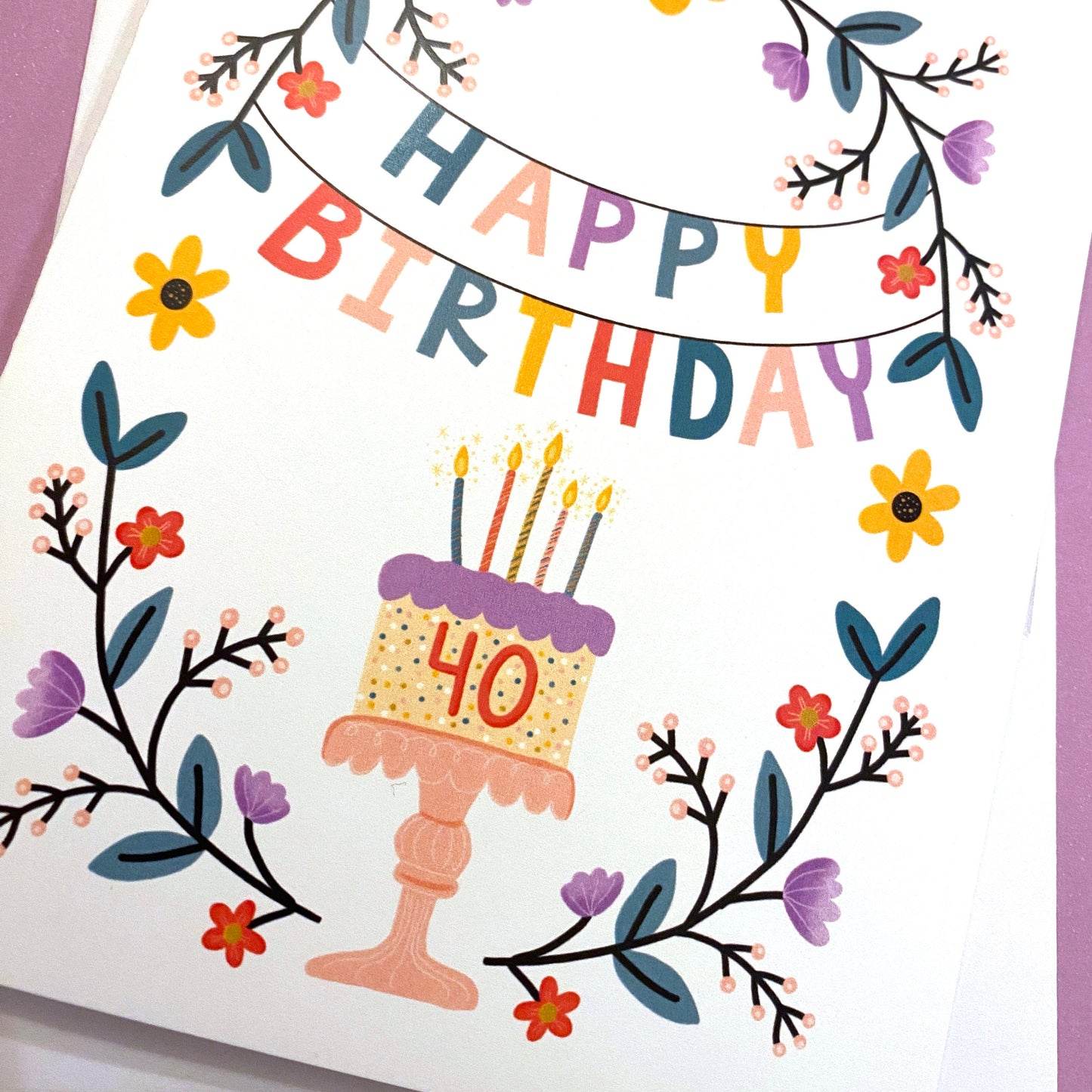 40th Birthday Card, 40 birthday card, happy 40th birthday card for women, Forty Birthday Card, Cute 40th birthday card wife, 40th bday cards