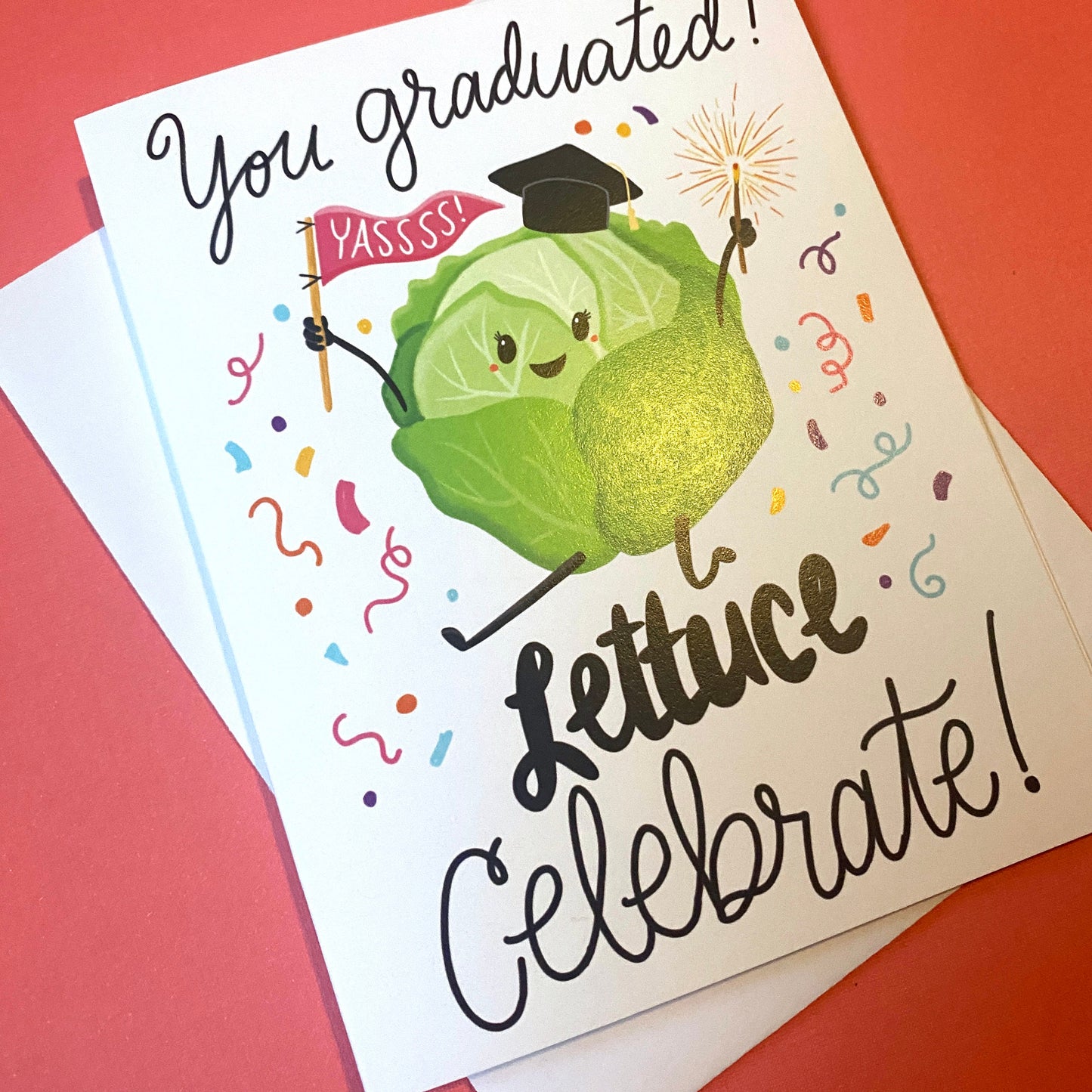 Funny Graduation Card, Lettuce Celebrate, Happy Graduation 2025, Congrats Grad Cards, High School Graduate, phd graduation
