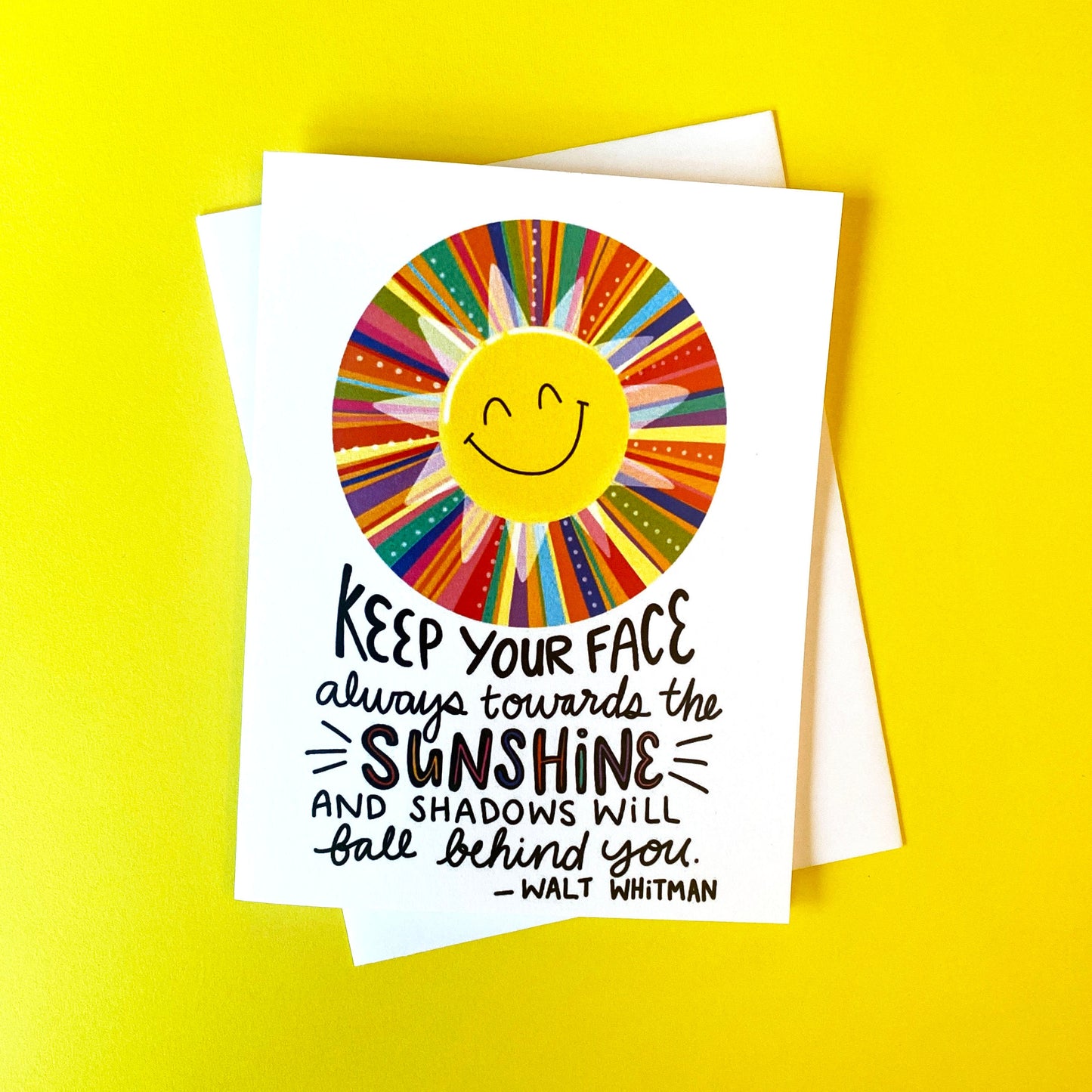 Encouragement Card, Support Card, Walt Whitman Quote, Sunshine Quotes, Inspirational Greeting Cards, encouraging cards, thinking of you card