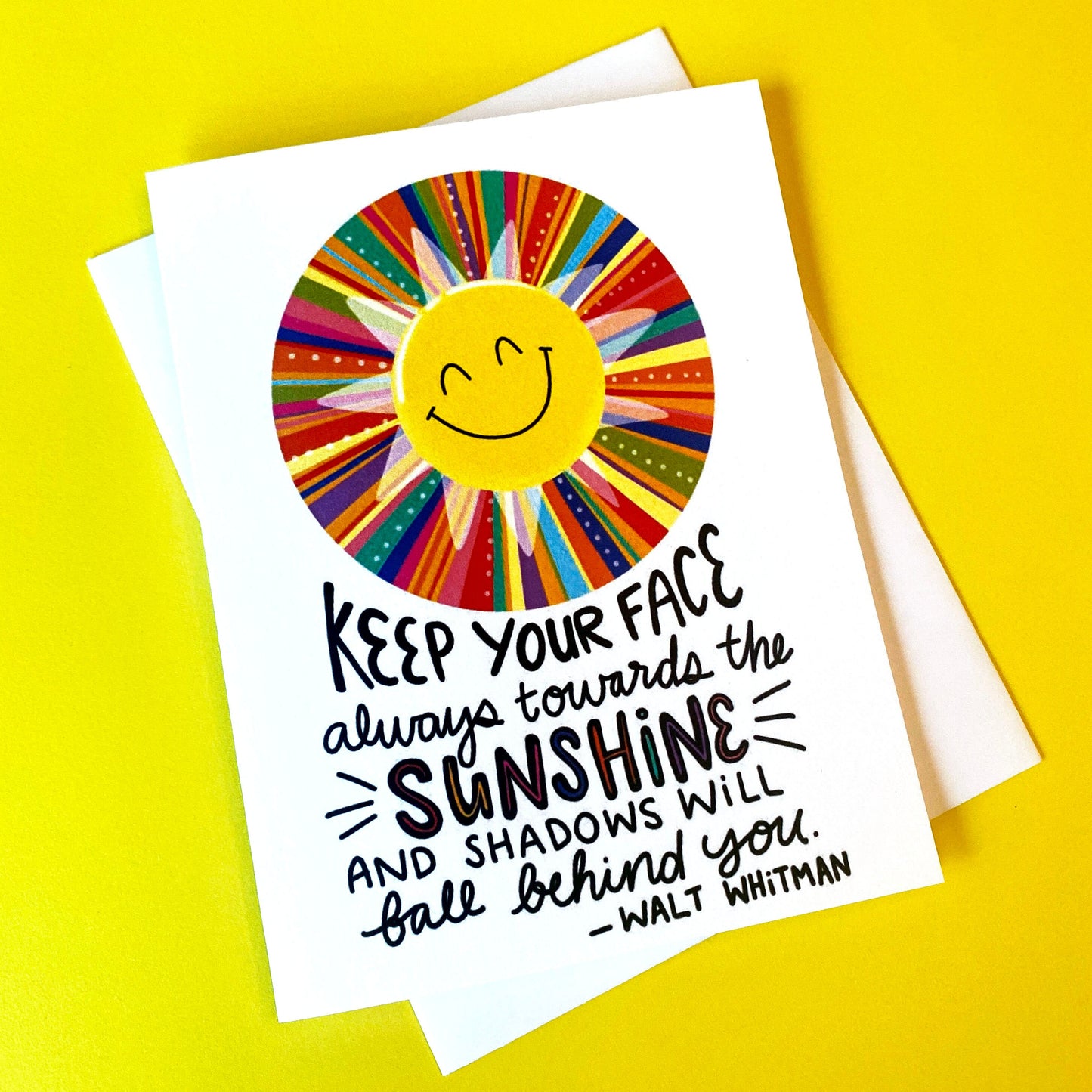 Encouragement Card, Support Card, Walt Whitman Quote, Sunshine Quotes, Inspirational Greeting Cards, encouraging cards, thinking of you card