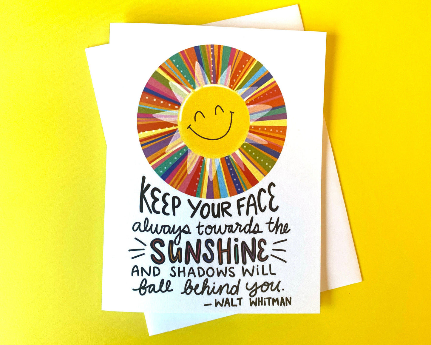 Encouragement Card, Support Card, Walt Whitman Quote, Sunshine Quotes, Inspirational Greeting Cards, encouraging cards, thinking of you card