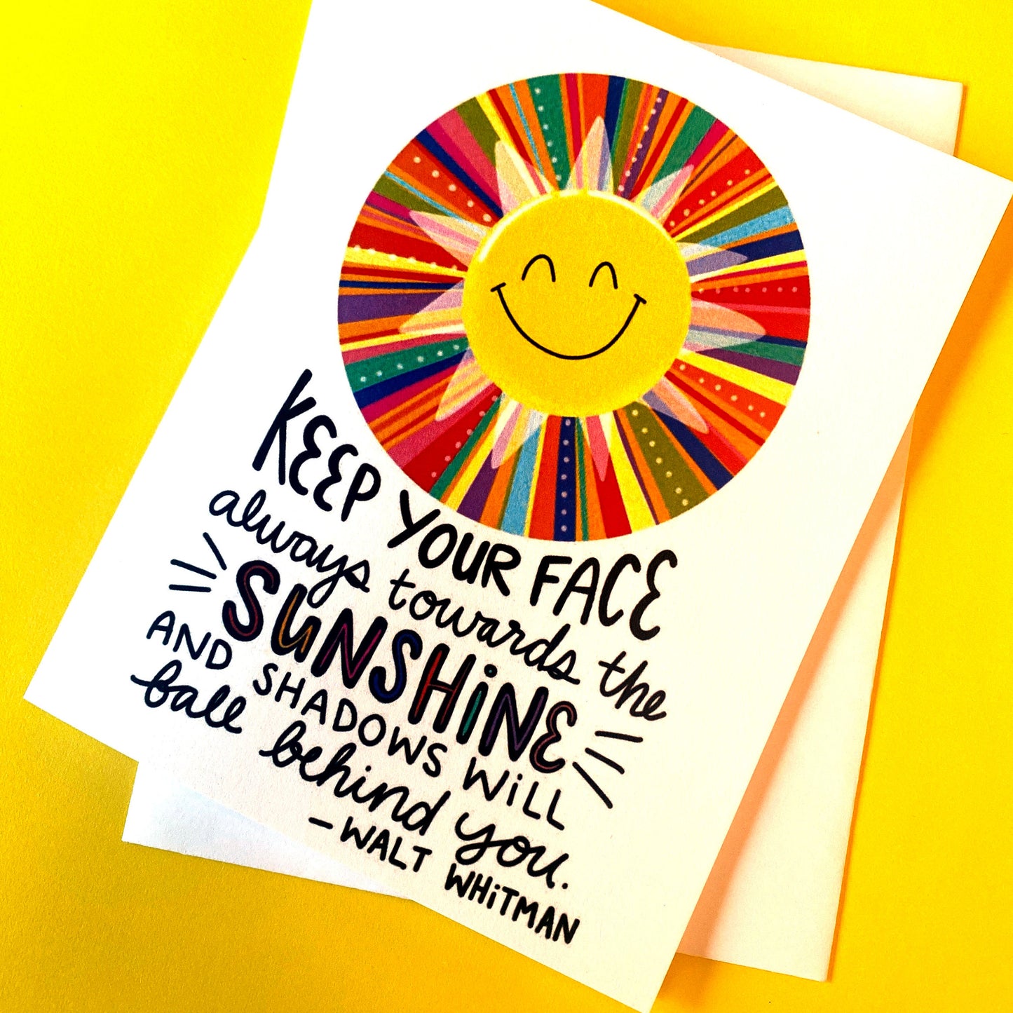 Encouragement Card, Support Card, Walt Whitman Quote, Sunshine Quotes, Inspirational Greeting Cards, encouraging cards, thinking of you card