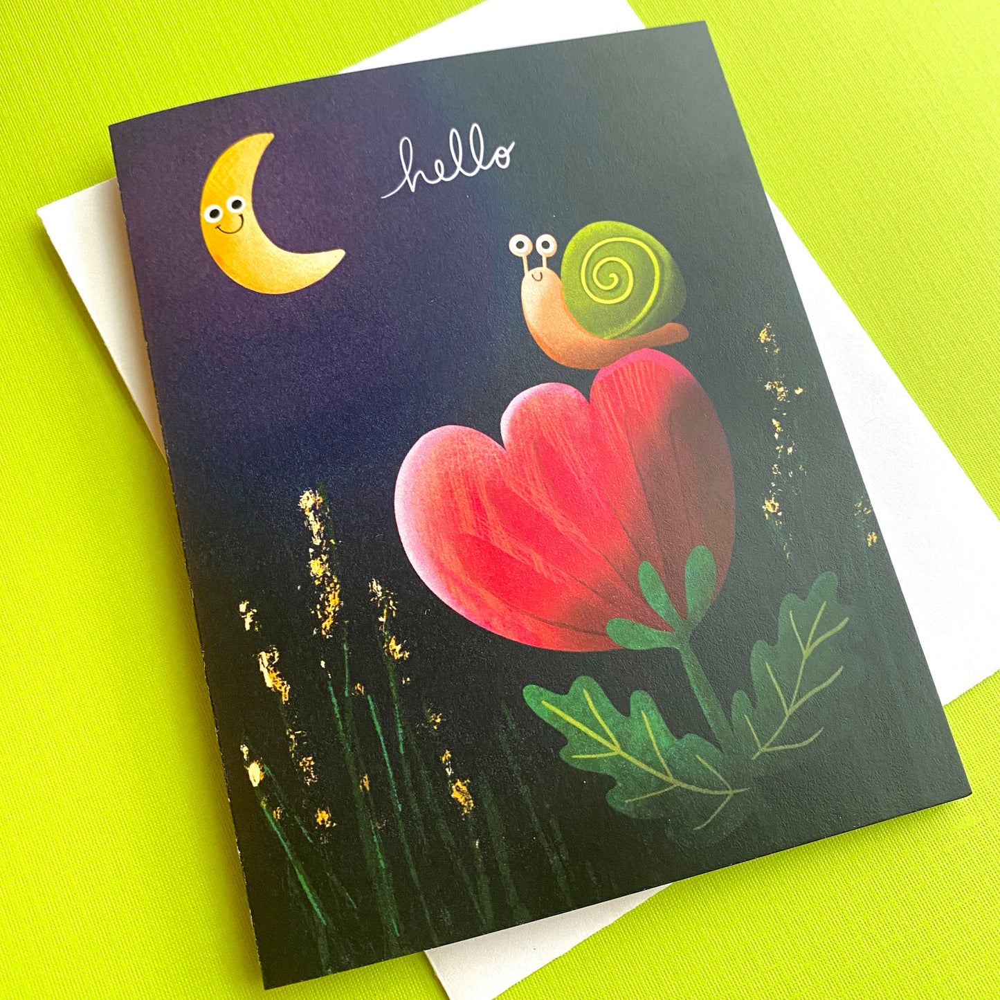 Hello Greeting Card, Just Because Card for Friend, Notecards, Blank Note Cards with Envelopes, all occasion card set, camp cards from home