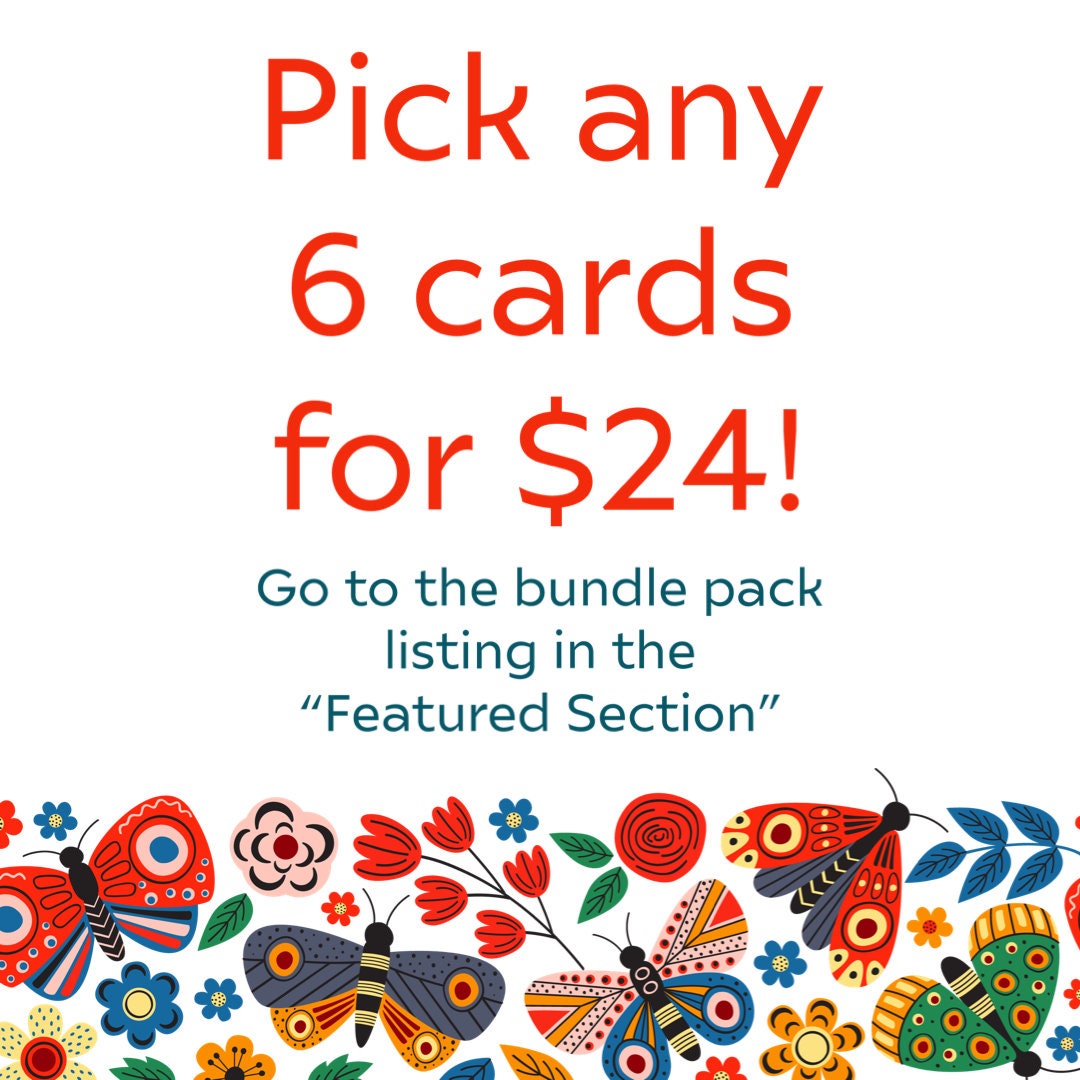 Hello Greeting Card, Just Because Card for Friend, Notecards, Blank Note Cards with Envelopes, all occasion card set, camp cards from home