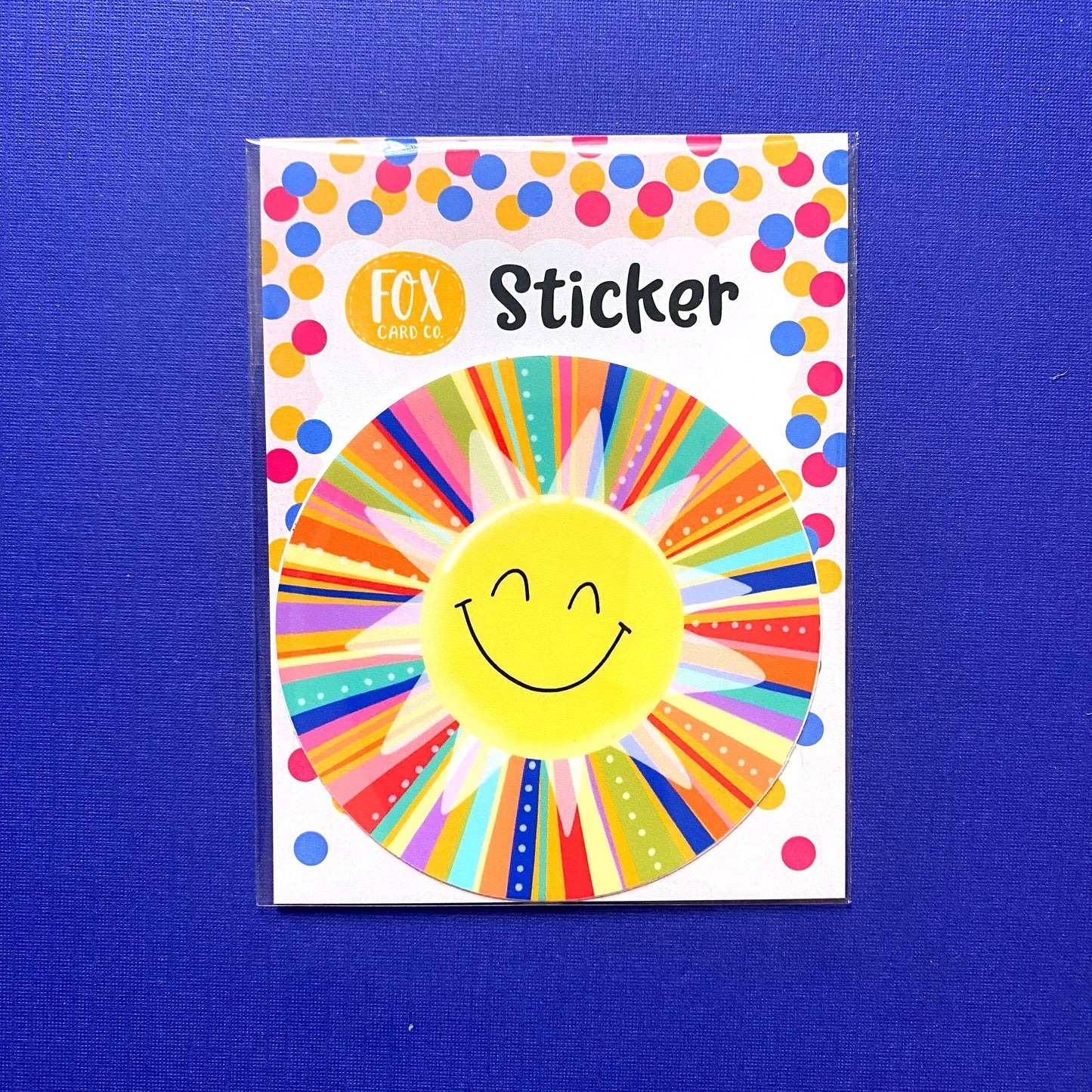 Happy Face Sun Sticker, Rainbow Sunshine, Cute Sunshine Stickers, Rainbow Smiling Face Sun, Colorful Stickers, waterproof vinyl stickers