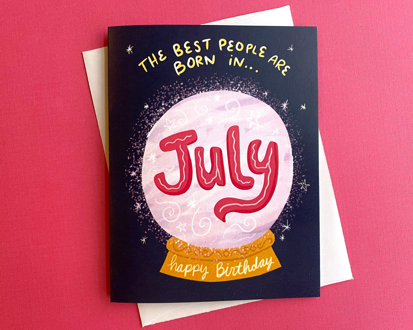 July Birthday Card, Witchy Birthday Gifts, Crystal Birthday Card, Bestie birthday gift, witchy birthday card, Celestial Birthday Card