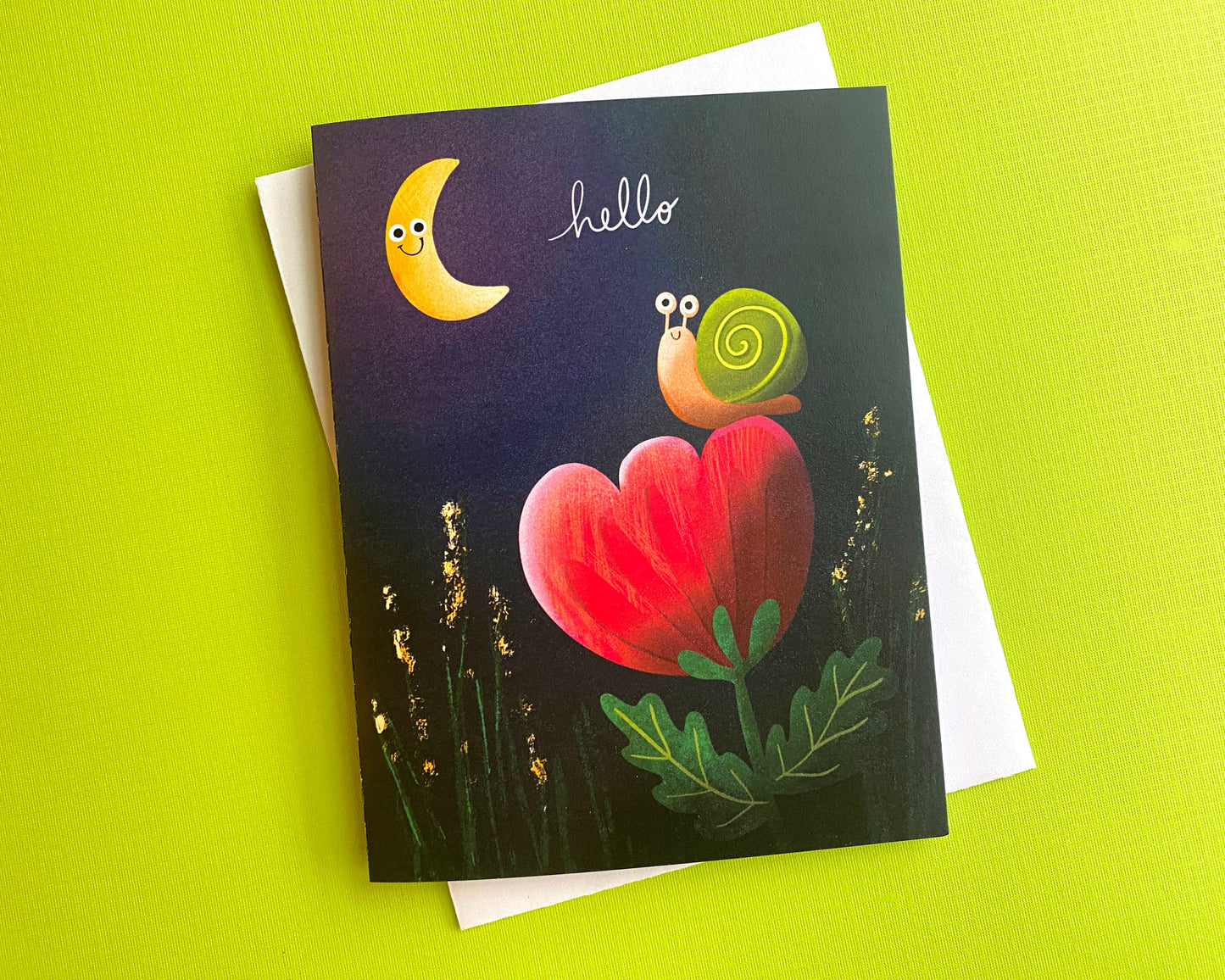 Hello Greeting Card, Just Because Card for Friend, Notecards, Blank Note Cards with Envelopes, all occasion card set, camp cards from home