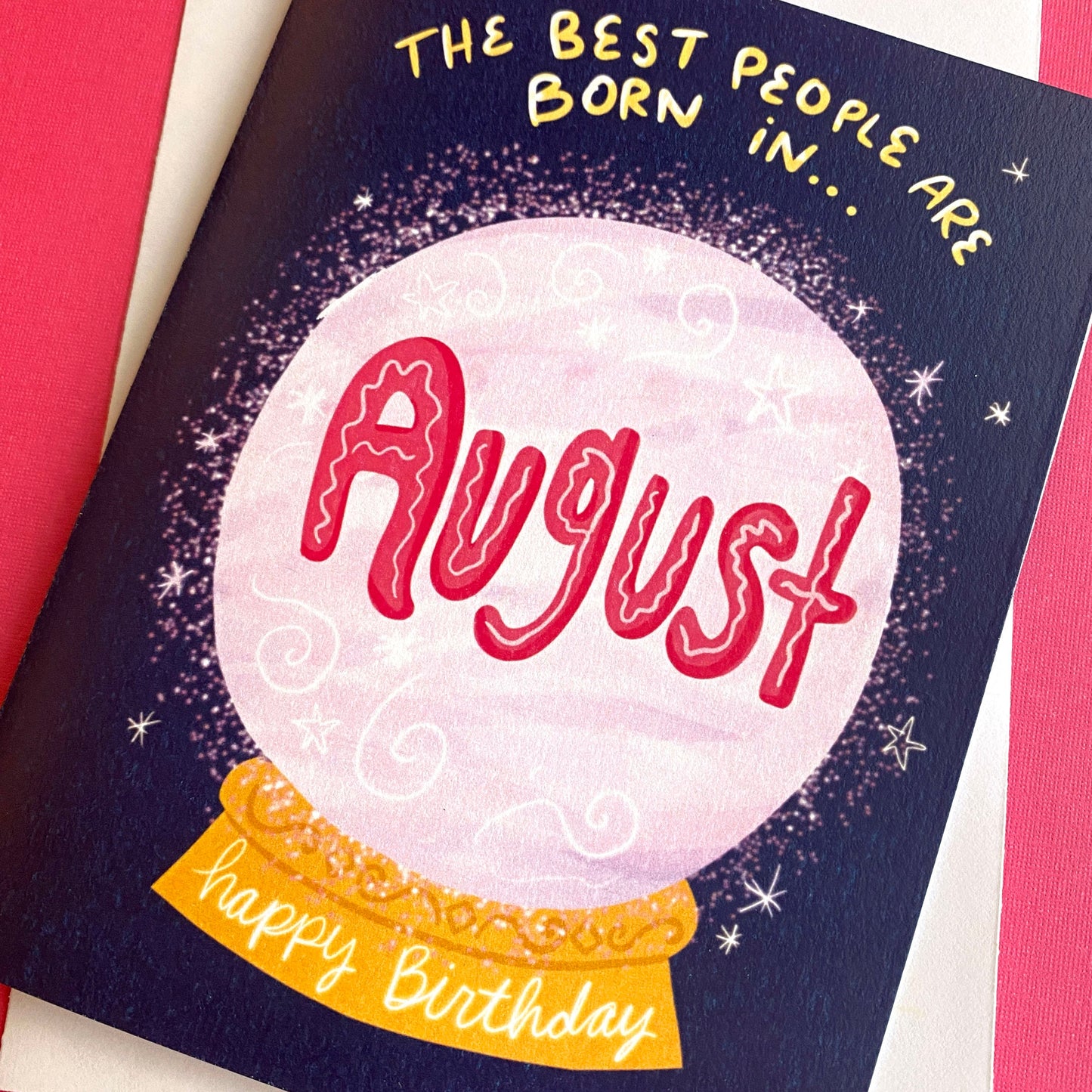August Birthday Card, Crystal Ball Birthday Card, Cute birthday card for friend, birthday card for bestie, best friend birthday card