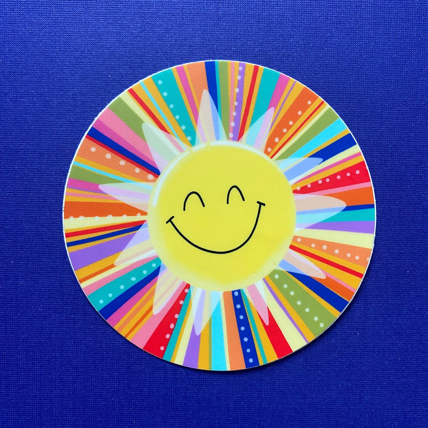 Happy Face Sun Sticker, Rainbow Sunshine, Cute Sunshine Stickers, Rainbow Smiling Face Sun, Colorful Stickers, waterproof vinyl stickers