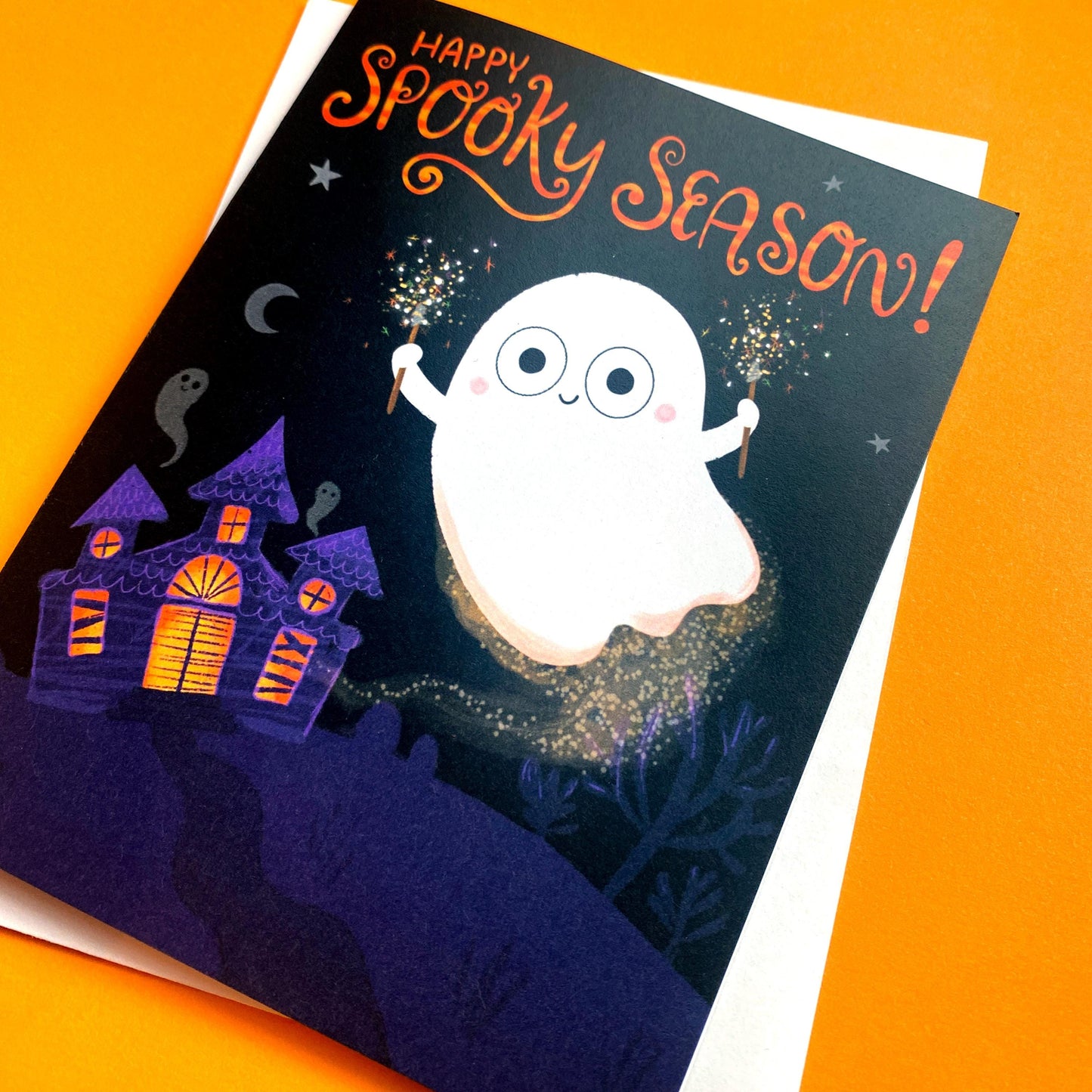 Spooky Season Card, Cute Halloween Greeting Card, Halloween Cards For Friends, Funny Halloween Card, Cute Ghost Card