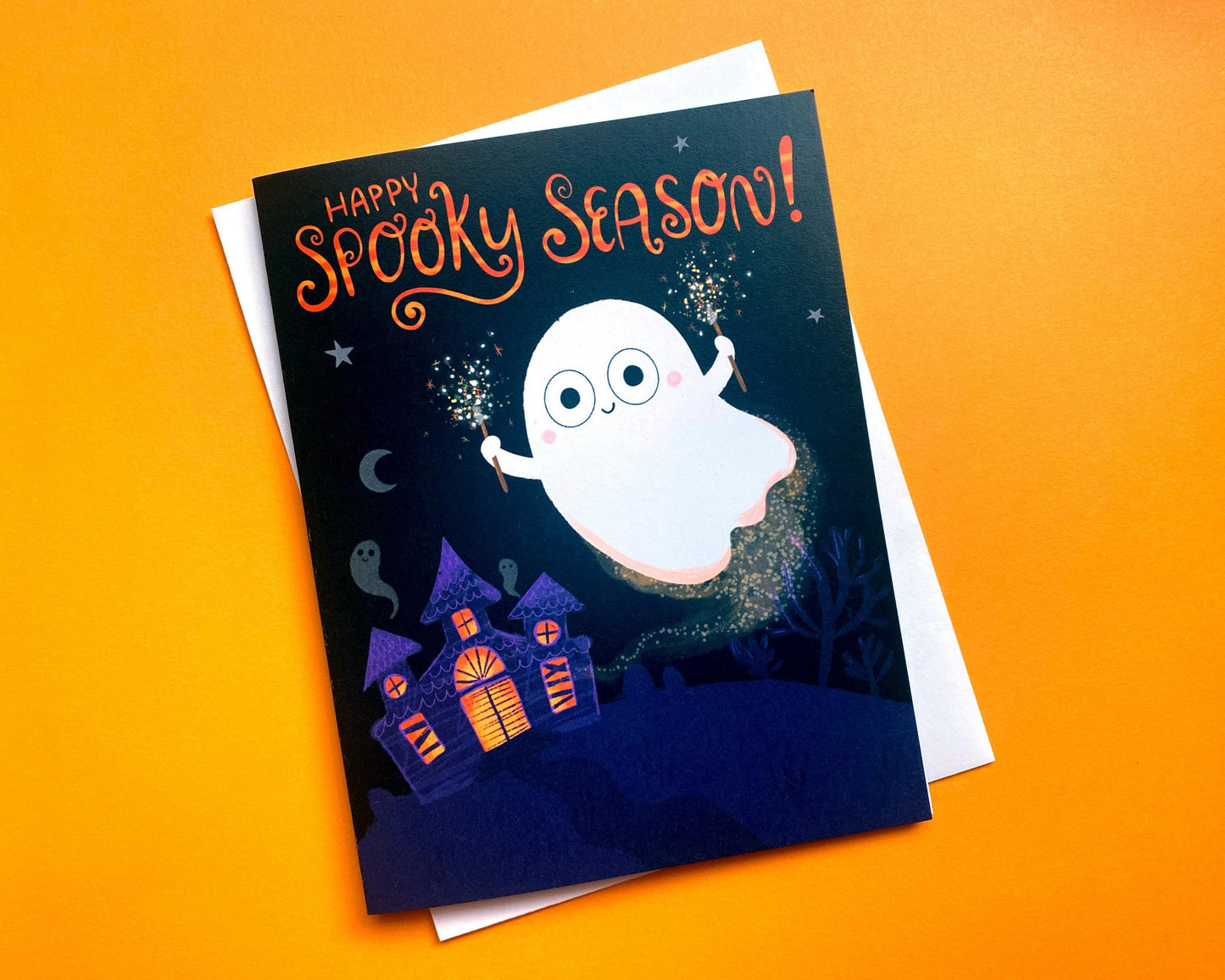 Spooky Season Card, Cute Halloween Greeting Card, Halloween Cards For Friends, Funny Halloween Card, Cute Ghost Card