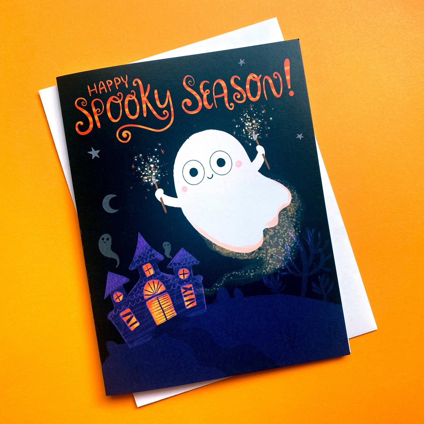 Spooky Season Card, Cute Halloween Greeting Card, Halloween Cards For Friends, Funny Halloween Card, Cute Ghost Card