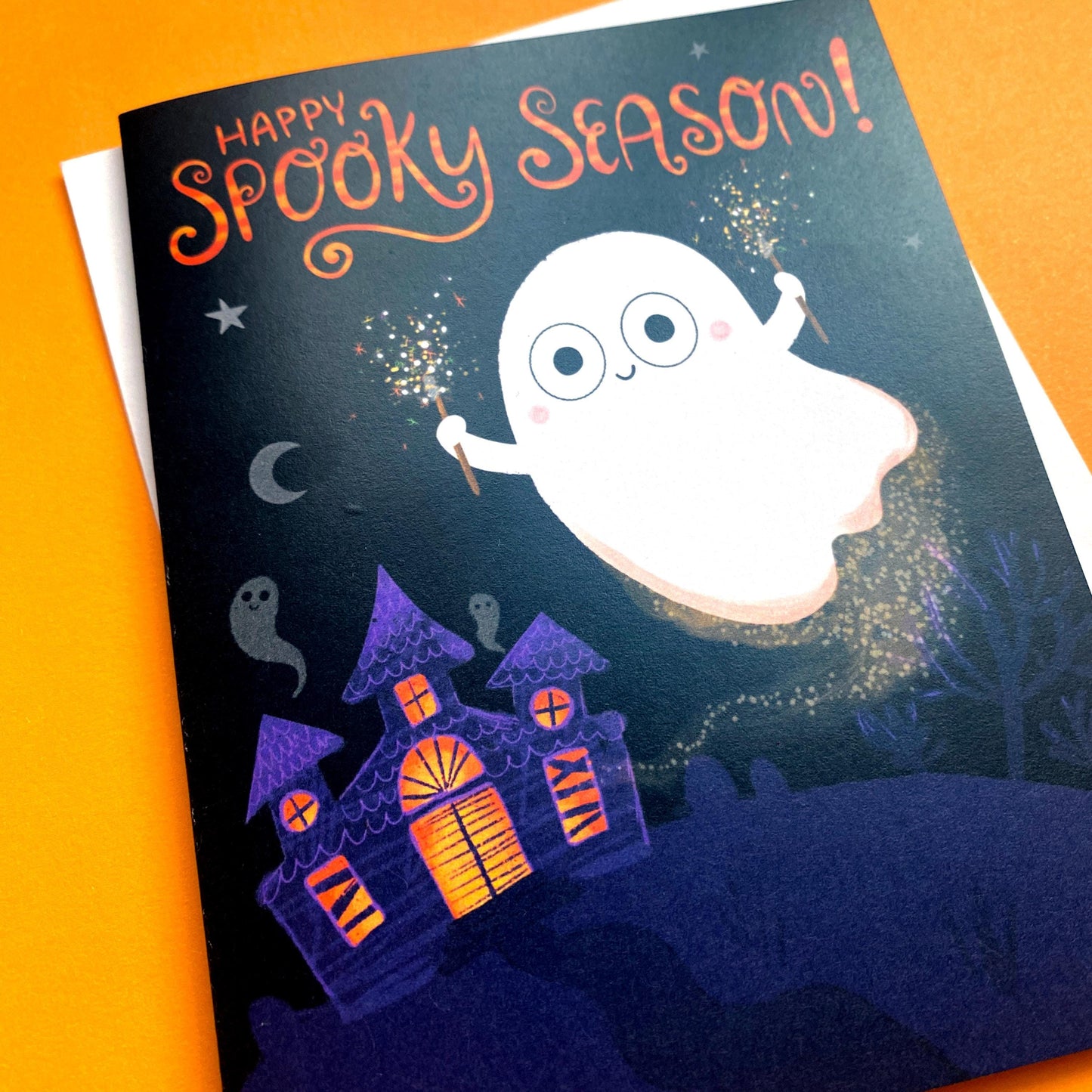 Spooky Season Card, Cute Halloween Greeting Card, Halloween Cards For Friends, Funny Halloween Card, Cute Ghost Card