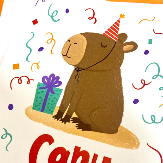 Capybara Birthday Card, Capy Birthday, Capybara Era, cute capybara gifts, Capybara greeting card, Funny Animal birthday card, capybara pun
