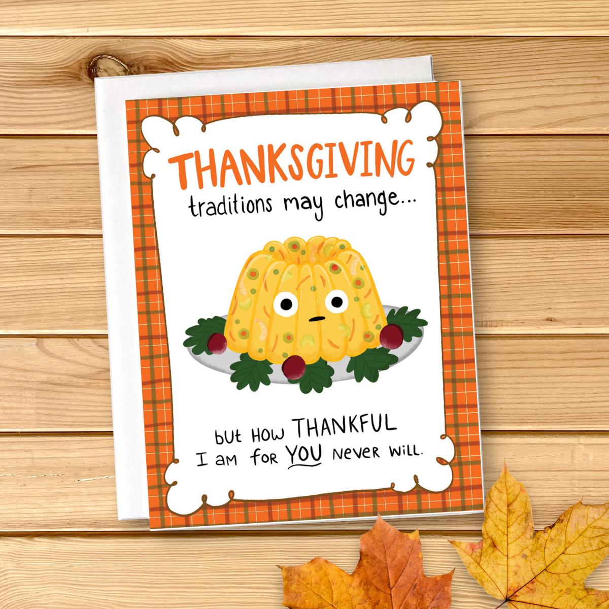 Thanksgiving Cards Set of 6, Fall lllustrated note cards with cozy autumn vibes