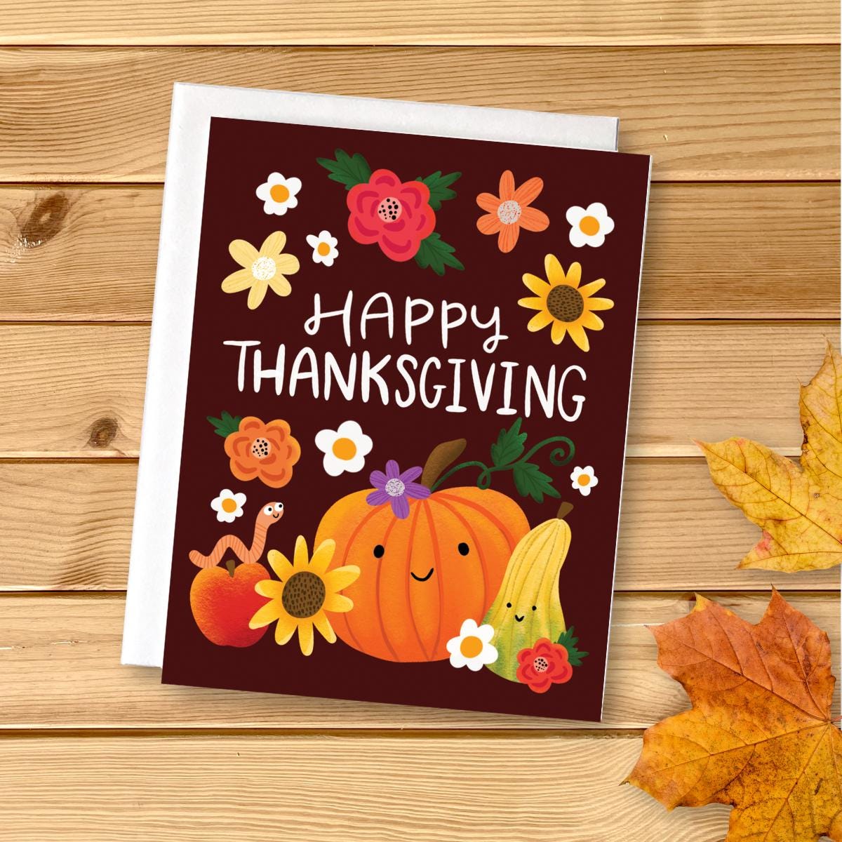 Thanksgiving Cards Set of 6, Fall lllustrated note cards with cozy autumn vibes