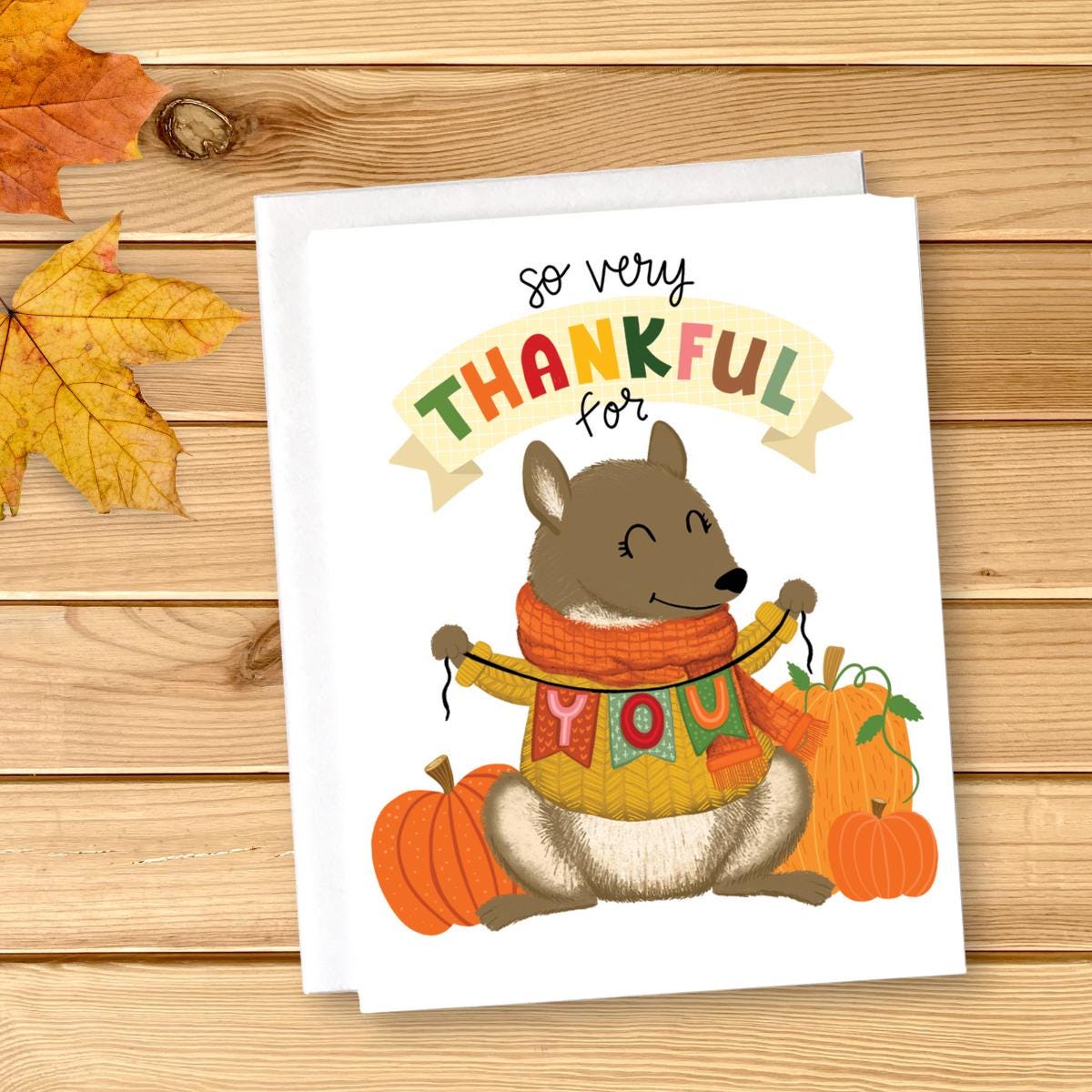 Thanksgiving Cards Set of 6, Fall lllustrated note cards with cozy autumn vibes