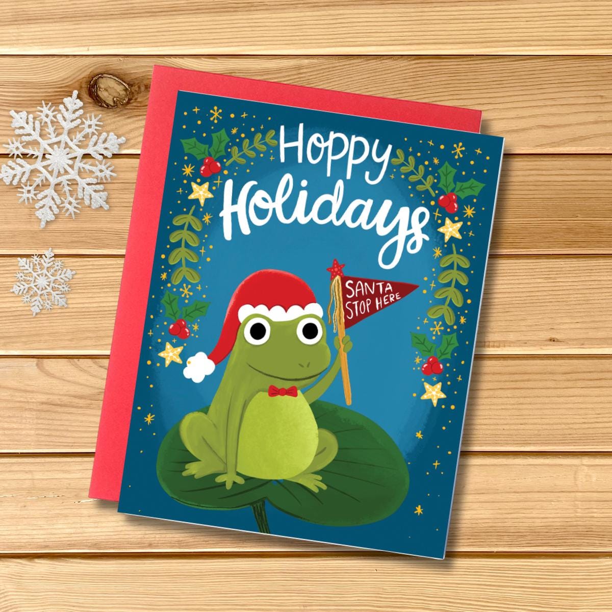 Christmas Holiday Cards Set of 6 - whimsical holiday cards, animal greeting card set