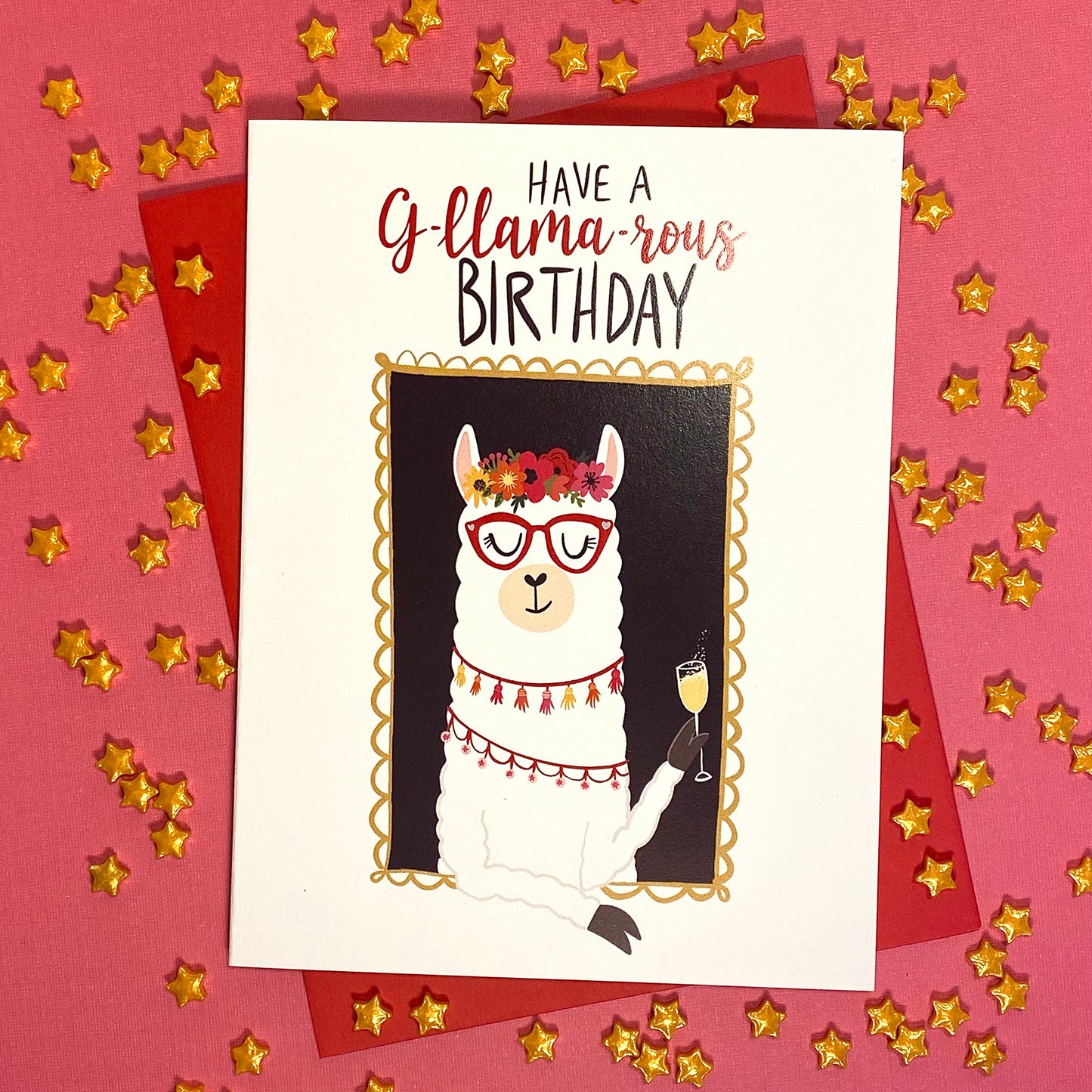 llama birthday card