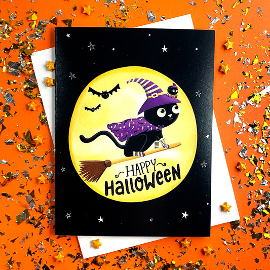Halloween Black Cat Card