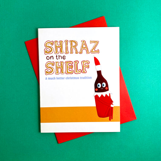 Wine on the Shelf Christmas Card