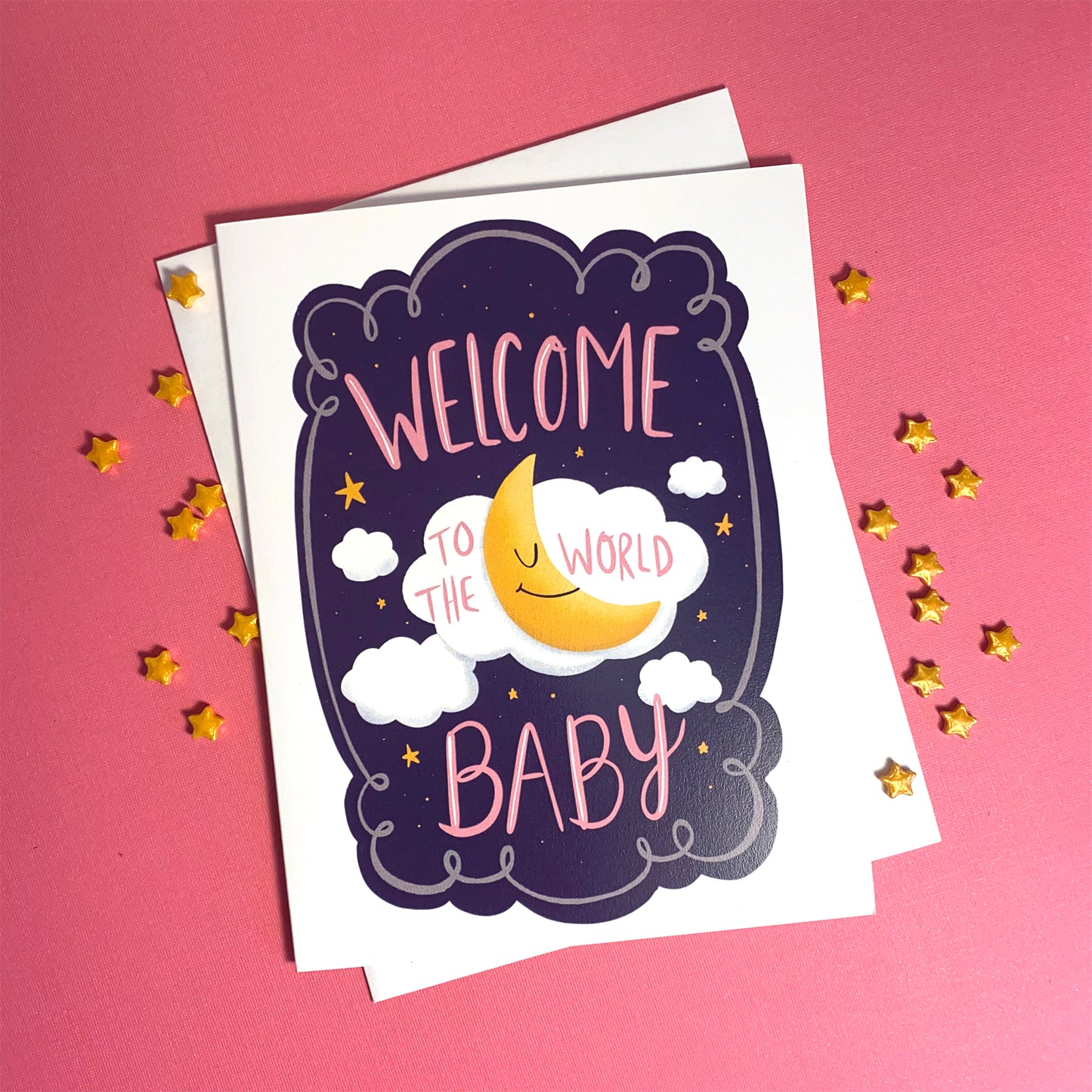 Baby shower card girl