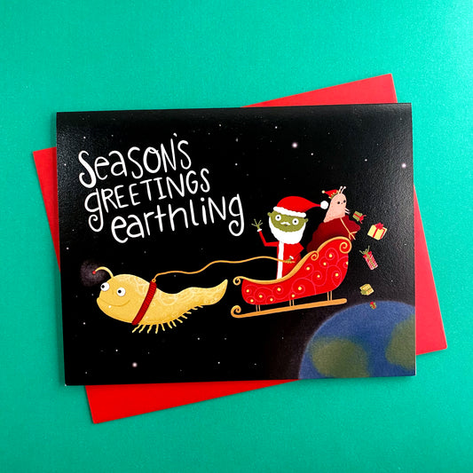 alien christmas card