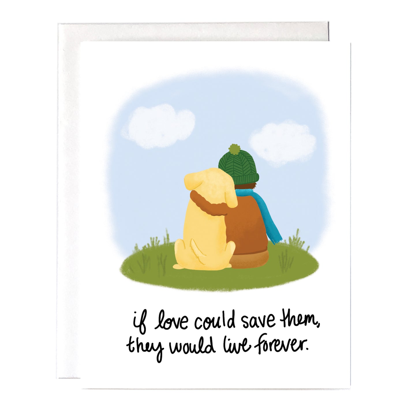 Send this dog sympathy card to share some love to someone who lost their beloved dog. Size A2 greeting card (4.25" x 5.5") with envelope, blank Inside. All cards are designed and Illustrated with love by me, Anna Fox, and are printed at my friendly neighborhood print shop in Denver, CO.