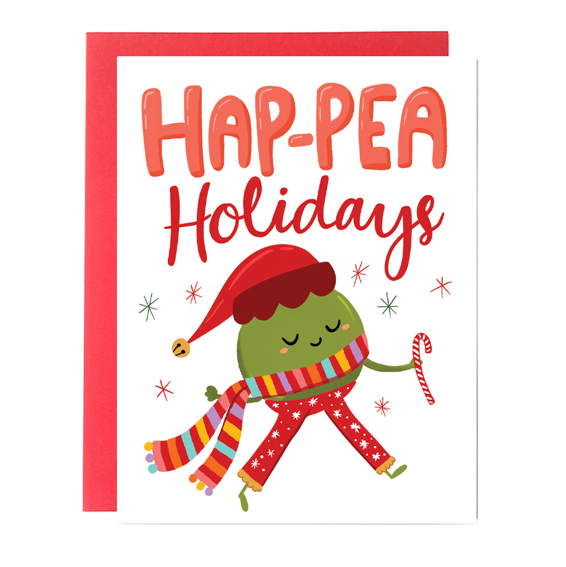 Hap-pea Holidays Pea Christmas Card