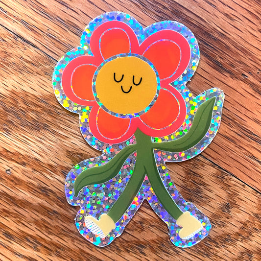 Glitter Flower Sticker