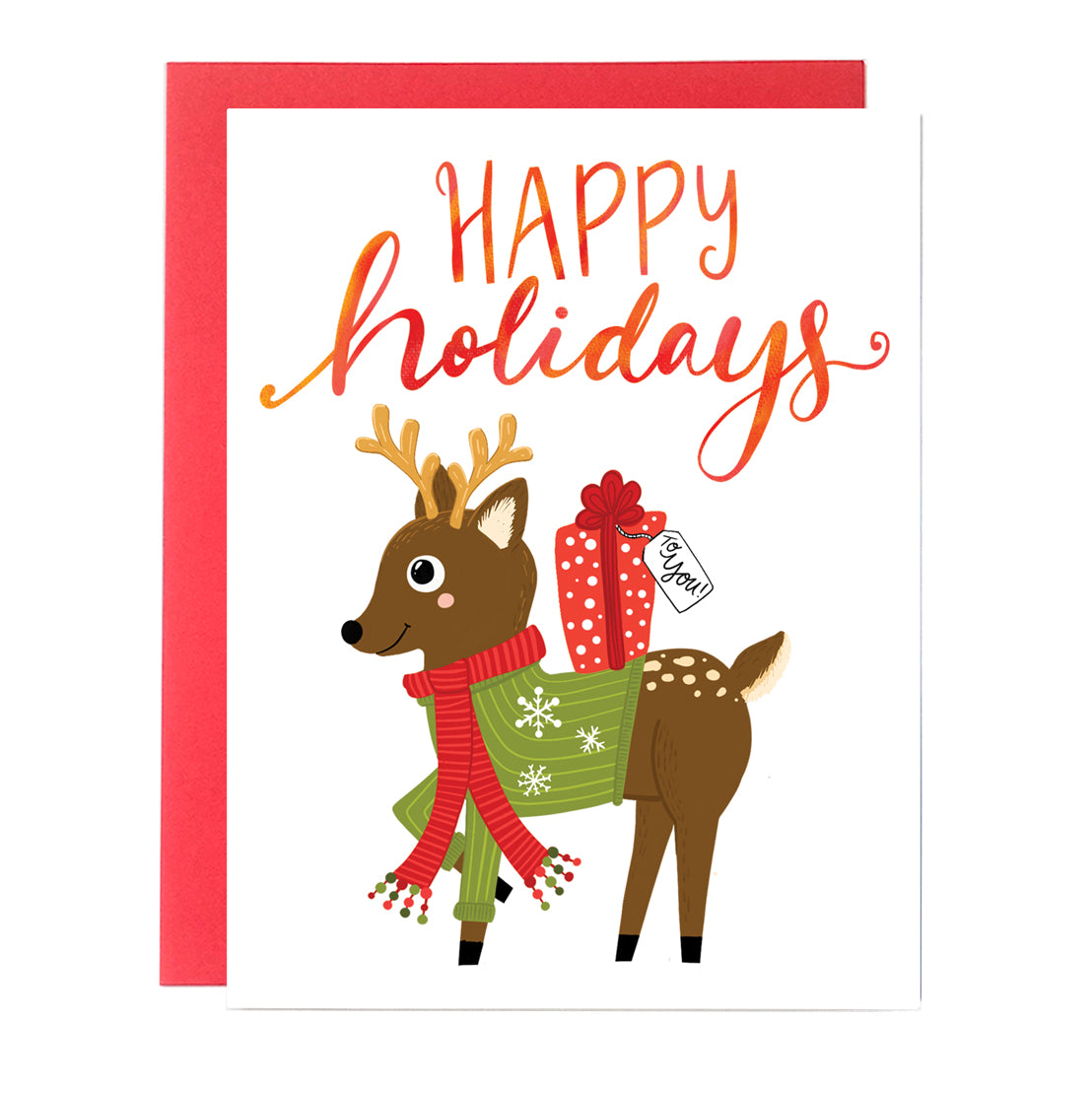 Happy Holidays Deer Card