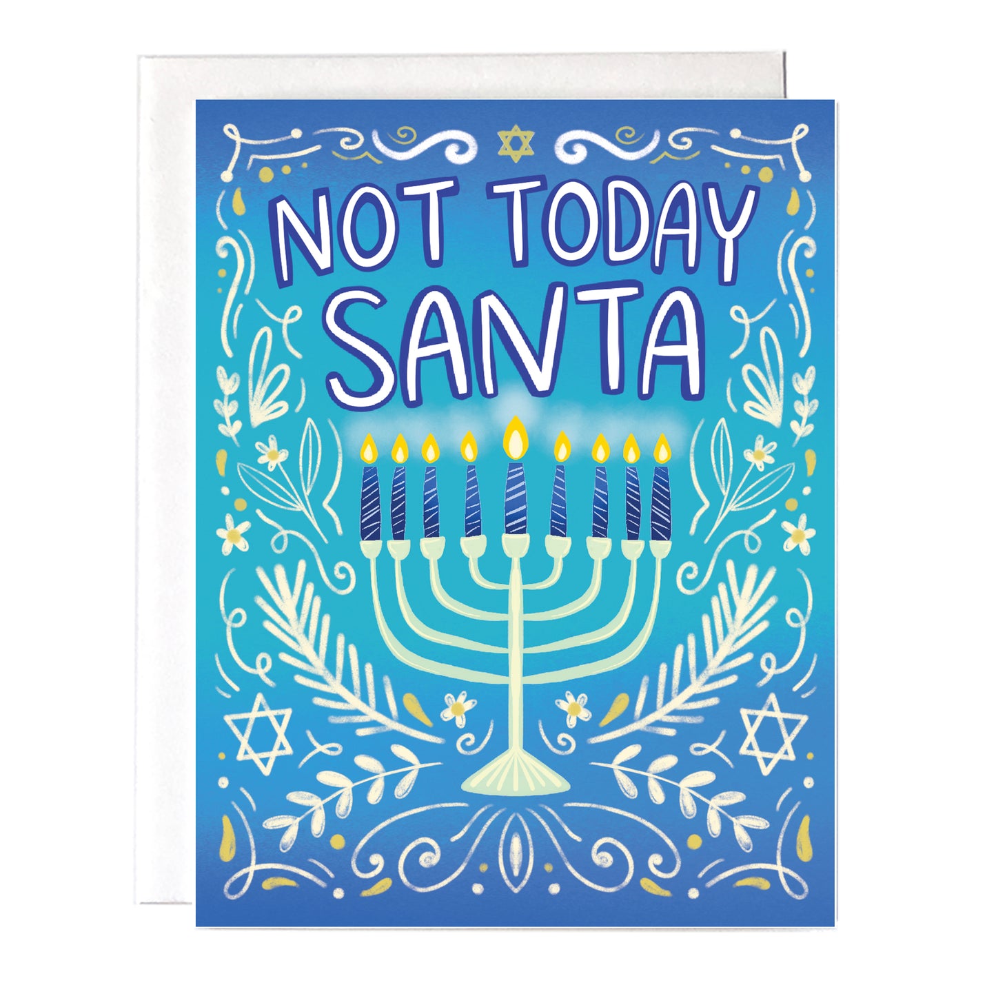 Not Today Santa Hanukkah Card