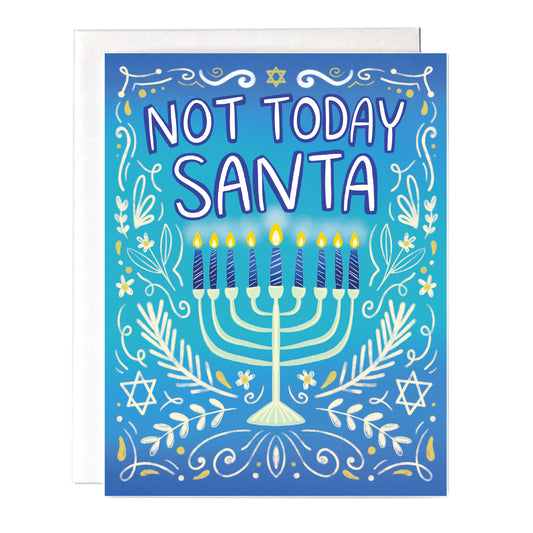 Not Today Santa Hanukkah Card