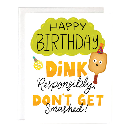 Funny Pickleball Birthday Card for your pickleball loving friend! Size A2 greeting card (4.25" x 5.5") with envelope, blank Inside. All cards are designed and Illustrated with love by me, Anna Fox, and are printed at my friendly neighborhood print shop in Denver, CO.