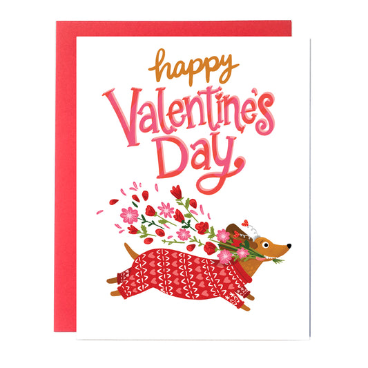 Dachshund Dog Valentine's Day Card