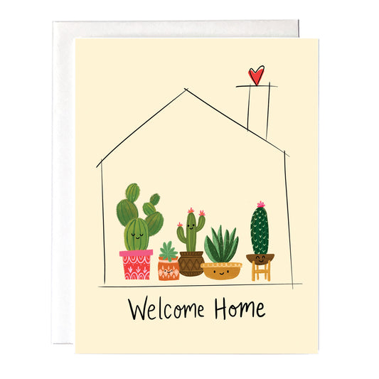 A cute way to say congrats to the new home owner! Perfect for a new home owner or for a new apartment. Size A2 greeting card (4.25" x 5.5") with envelope, blank Inside. Greeting Cards by Fox Card Co are made in Denver, CO by artist Anna Fox. 