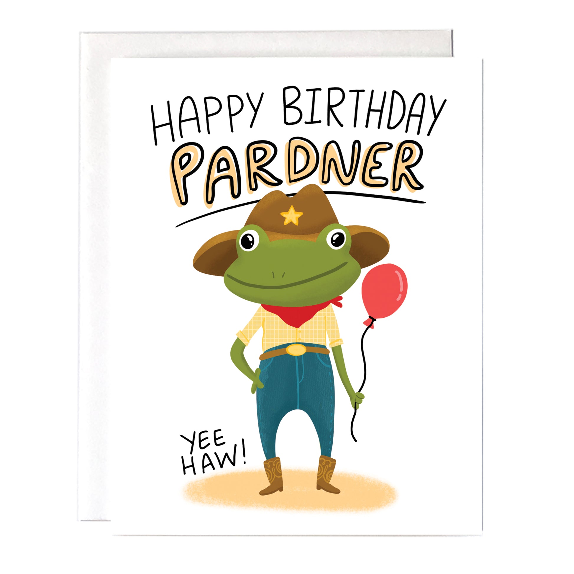cowboy frog birthday card