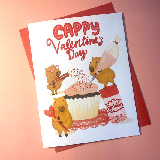 Capybara Pun Valentine's Day Card