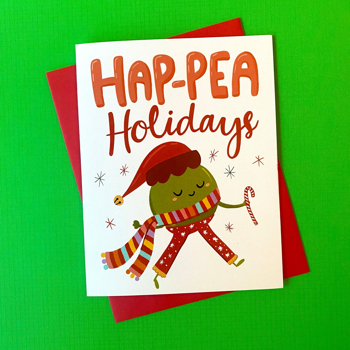 Hap-pea Holidays Pea Christmas Card