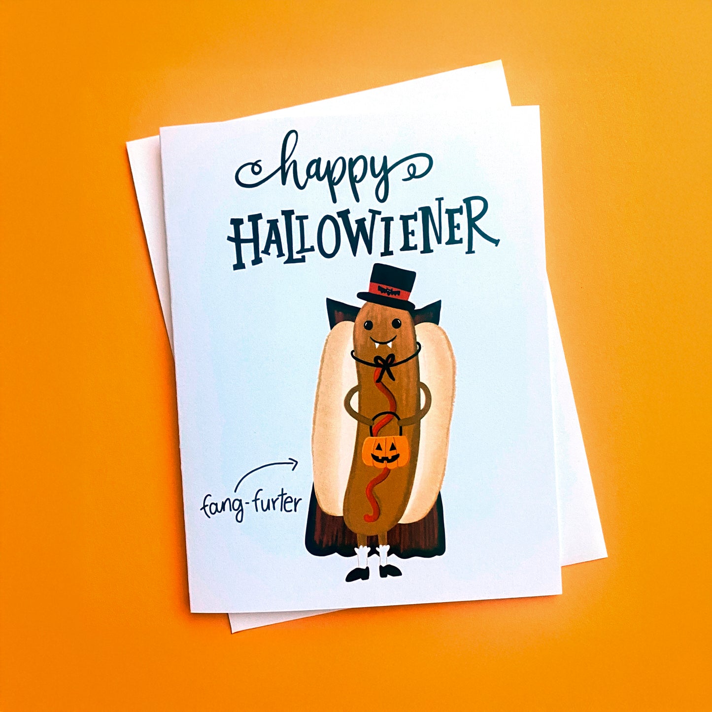 Hot Dog Halloween Card