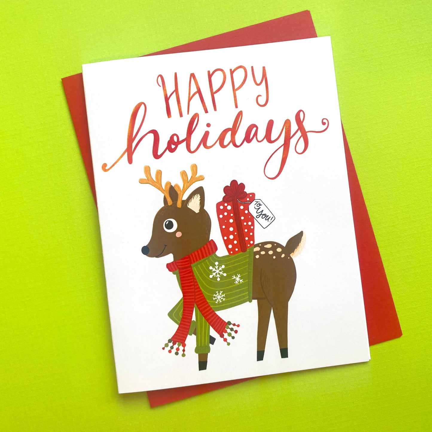 Happy Holidays Deer Card