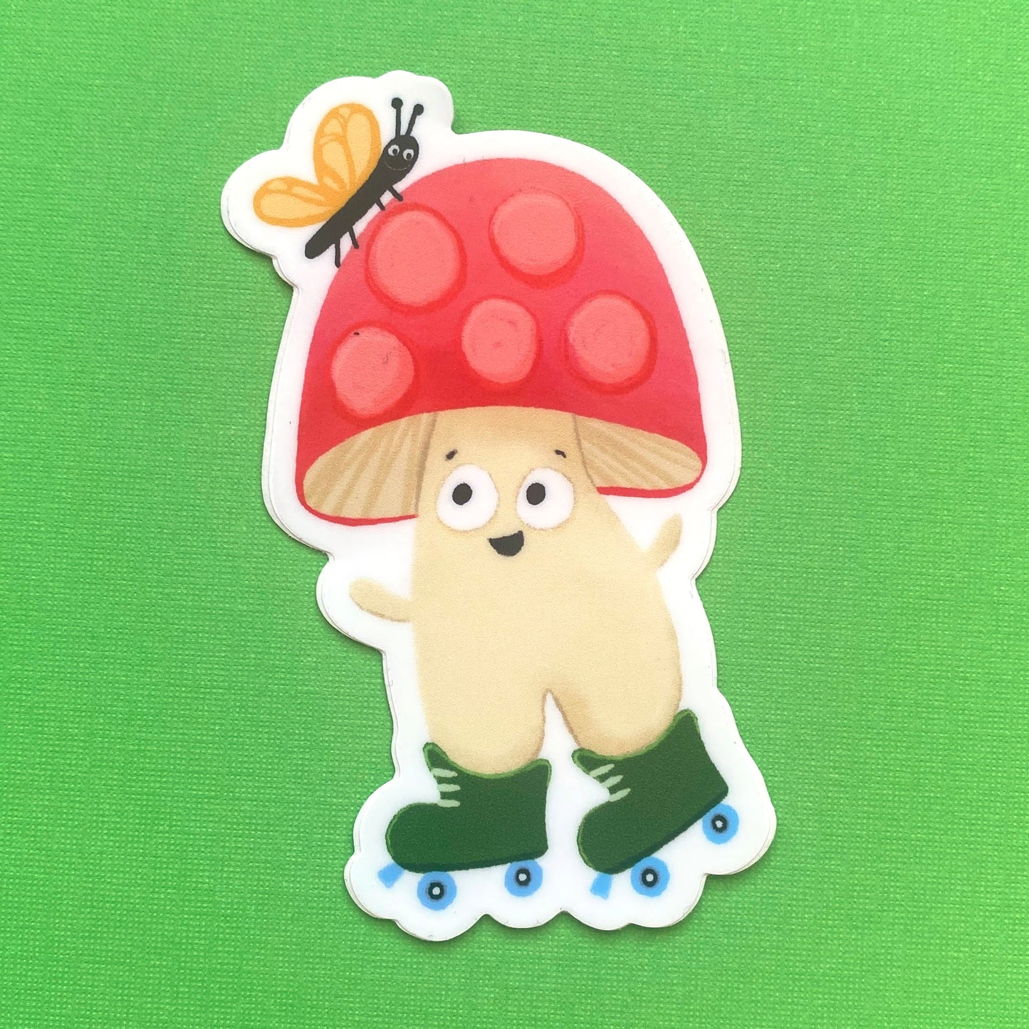 Roller Skate Mushroom Sticker