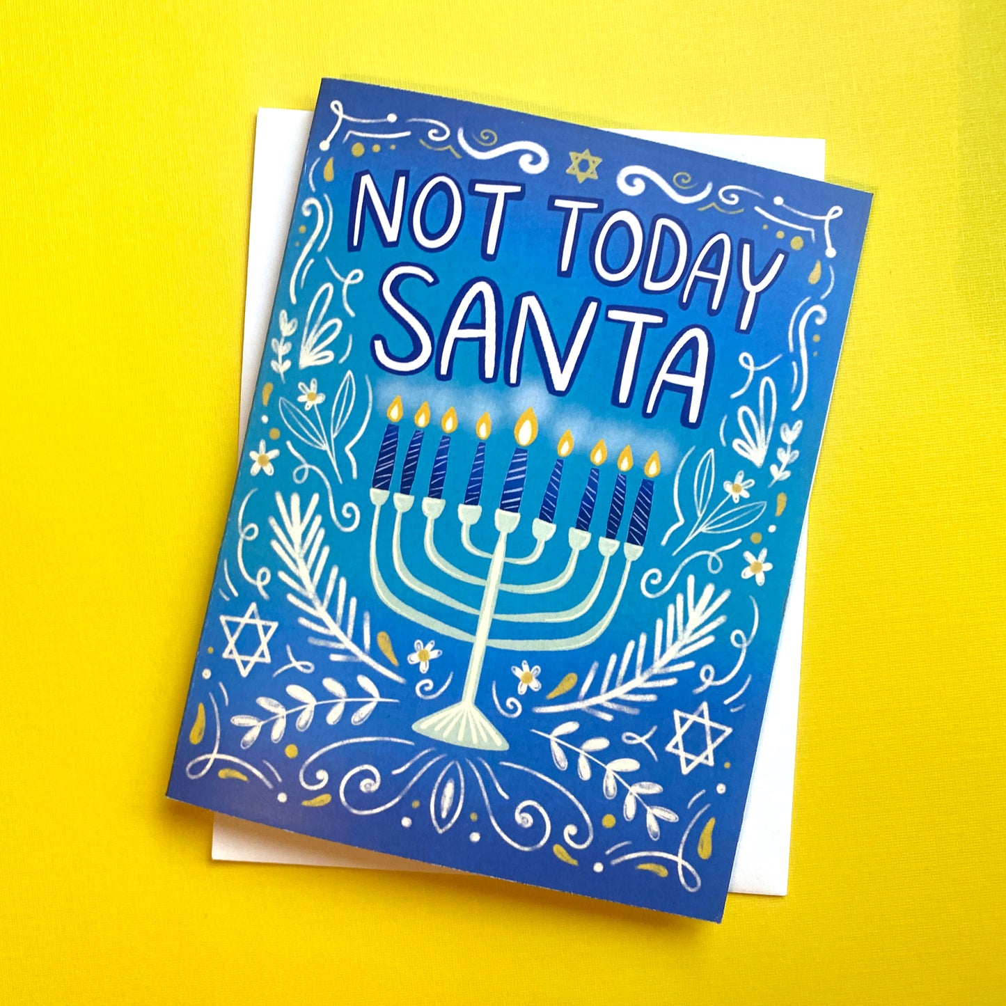 Not Today Santa Hanukkah Card